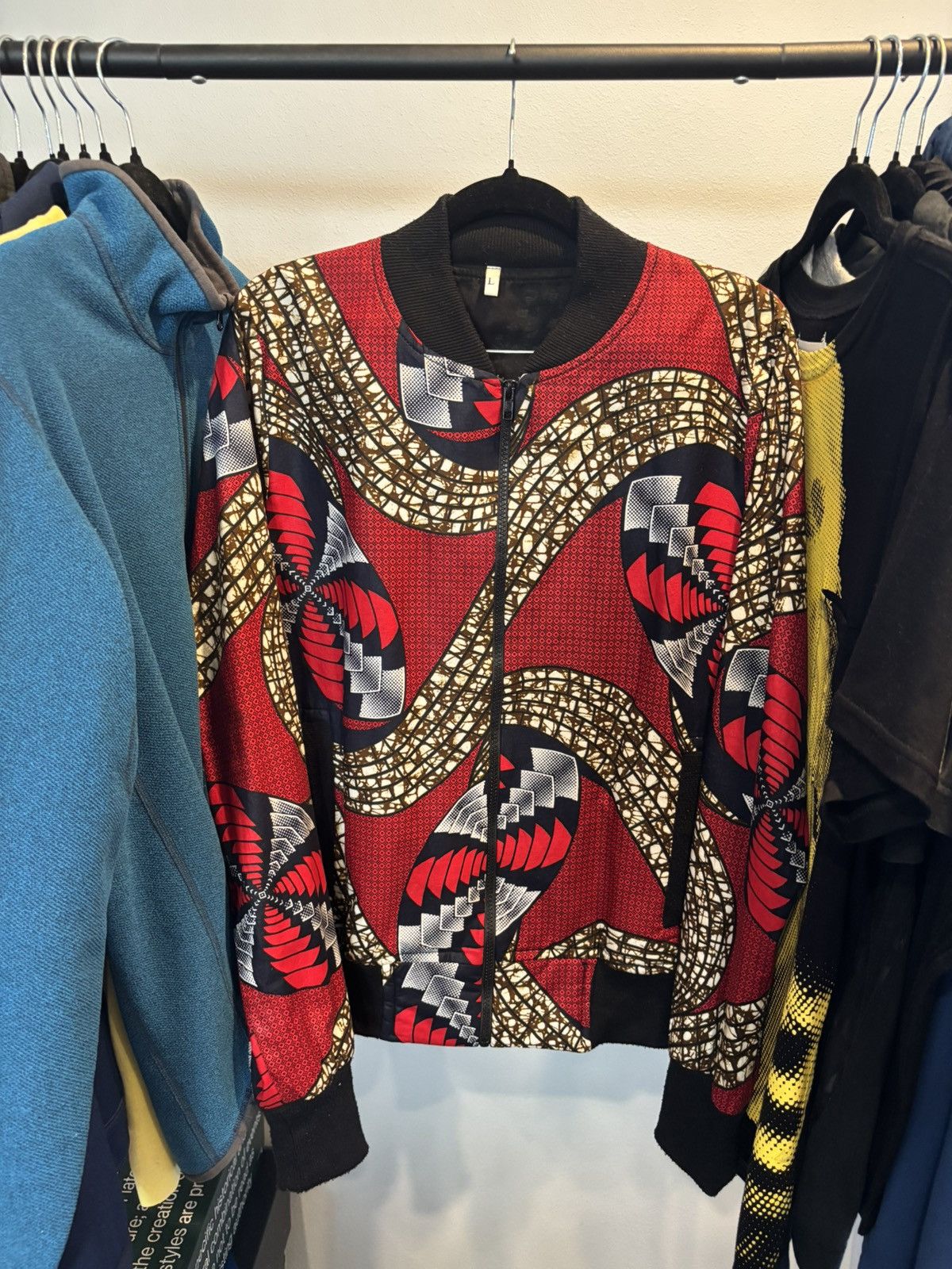 Japanese Brand Japanese Red Patterned Bomber 🐲 Size US L / EU 52-54 / 3 - 6 Thumbnail
