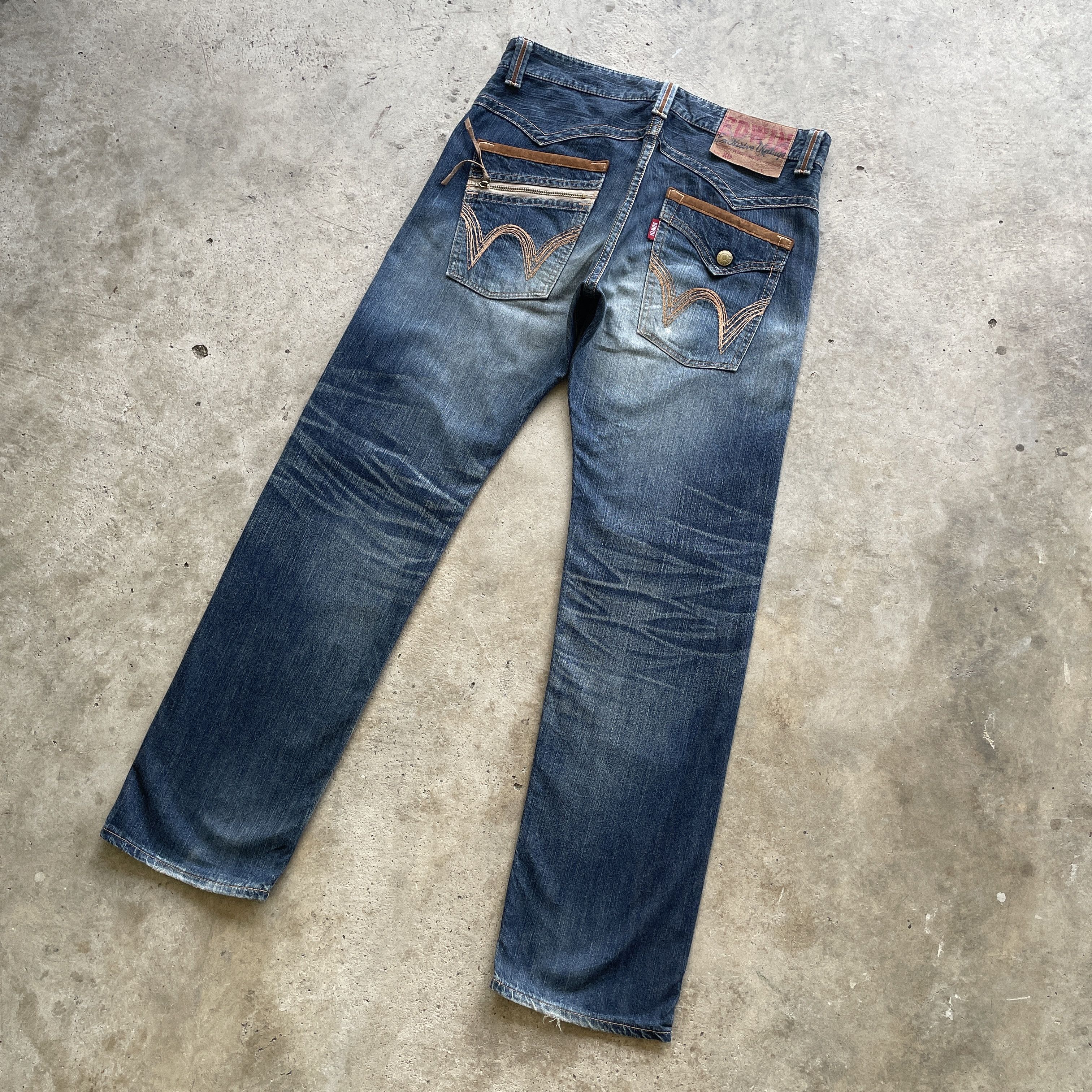 Edwin VINTAGE EDWIN XV JEANS DISTRESSED FADED DENIM PANTS W36x33.5 Size US 36 / EU 52 - 1 Thumbnail