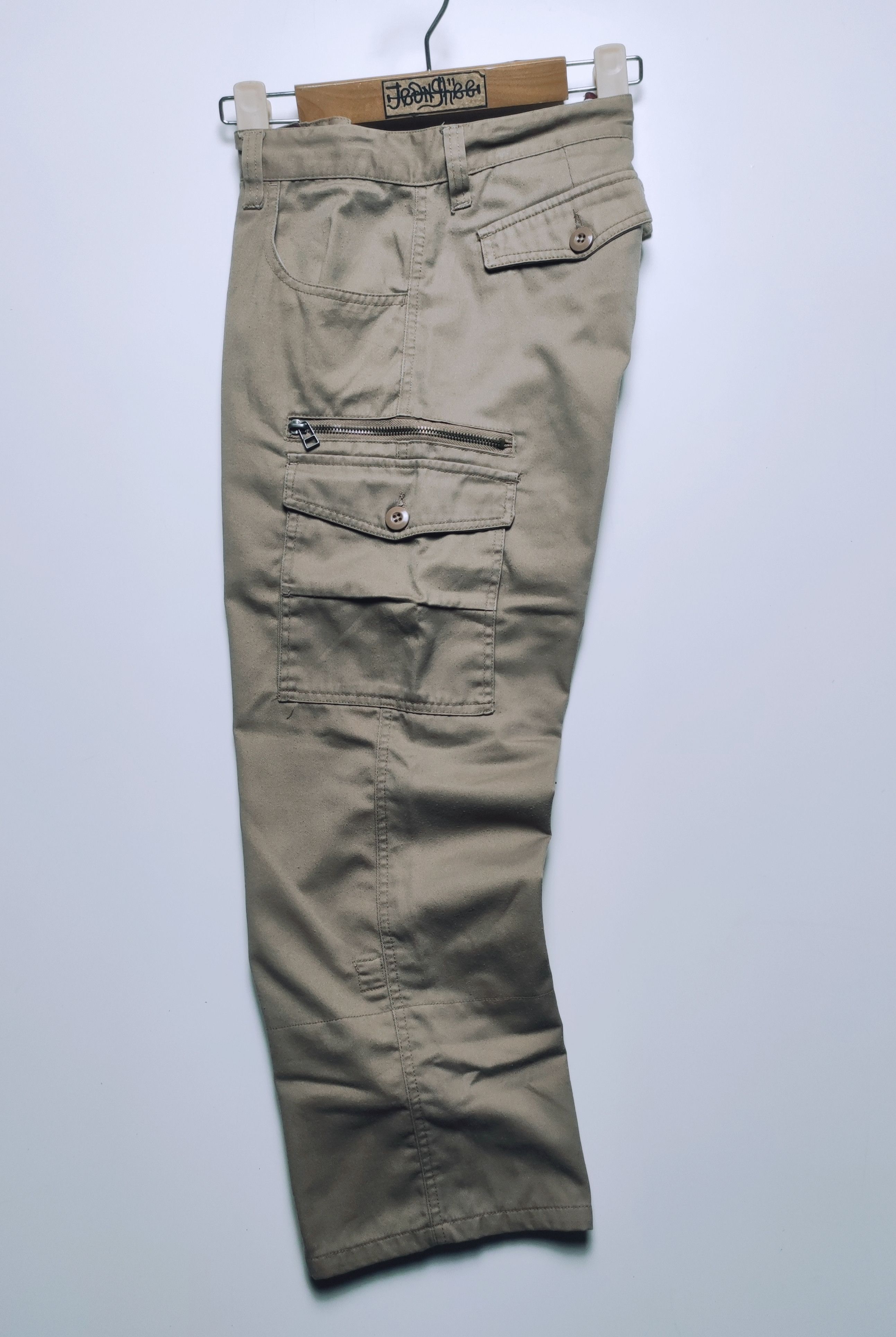 Japanese Brand Nylaus Punk Inspired Multipocket Cargo 4/5 Pants Size US 31 - 2 Thumbnail