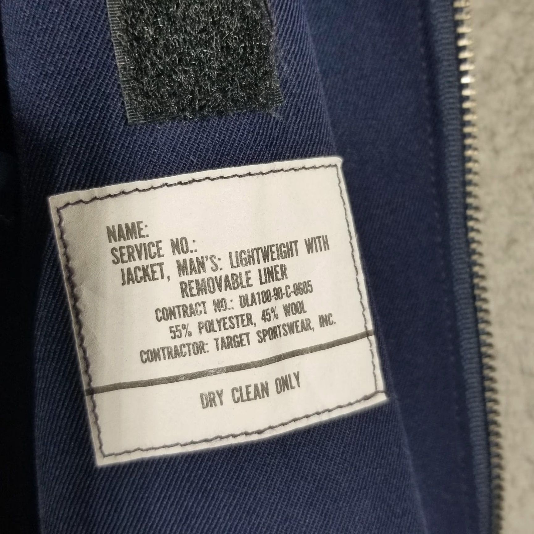 Vintage Vintage US Military Jacket Mens Large Blue Lightweight Removable Liner Wool 90s Size US L / EU 52-54 / 3 - 4 Thumbnail