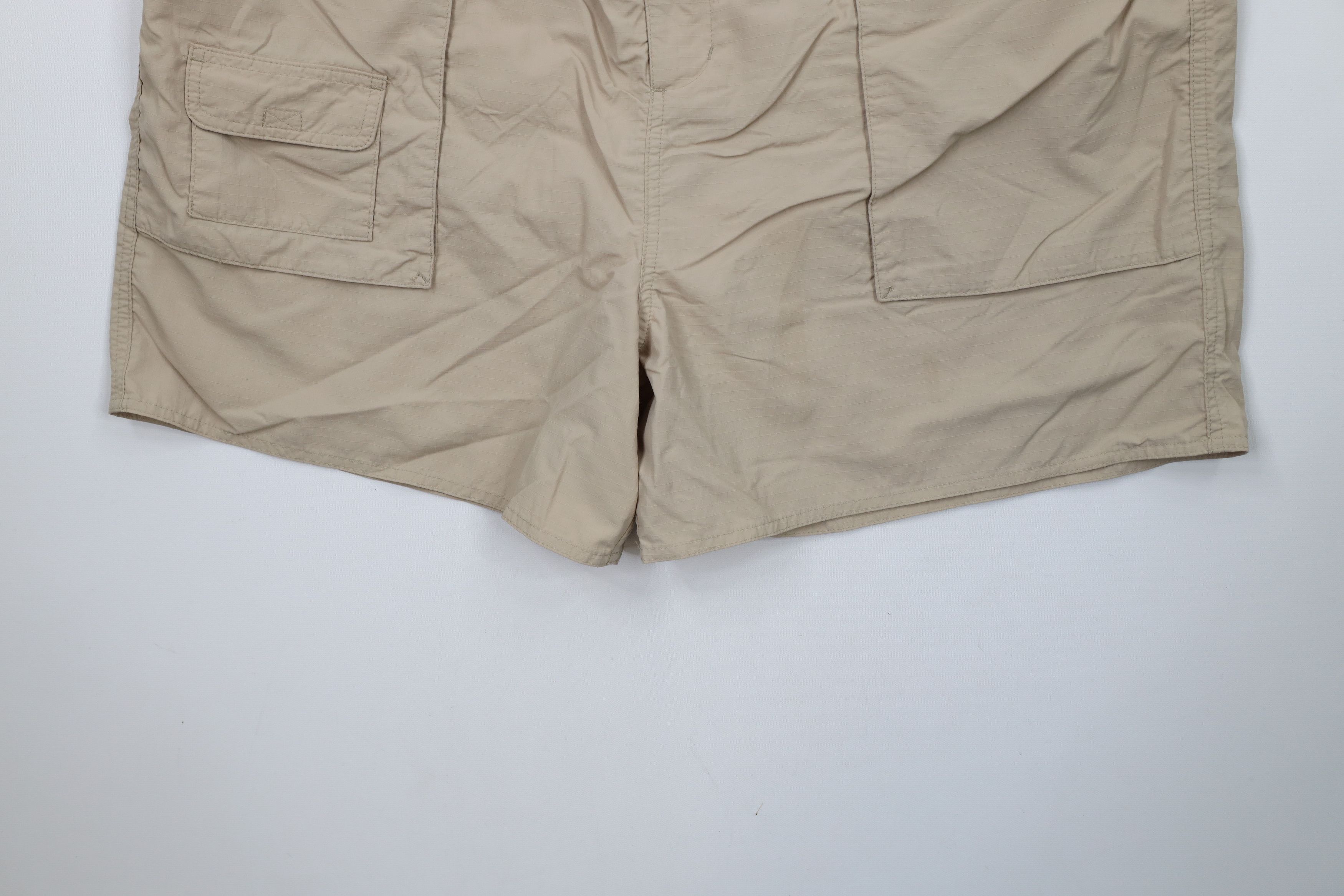 Lands' End × Vintage Vintage 90s Lands End Belted Big Pocket Lined Shorts Beige Size 38" / US 16 / IT 52 - 4 Thumbnail