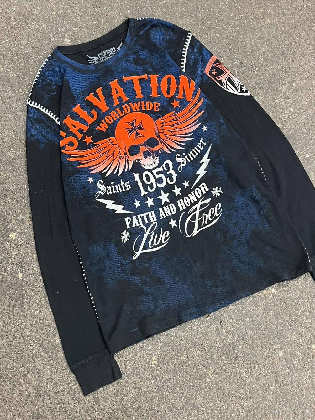 Affliction × Vintage Affliction style y2k grunge thermal skull streetwear hype Size US XL / EU 56 / 4 - 2 Thumbnail