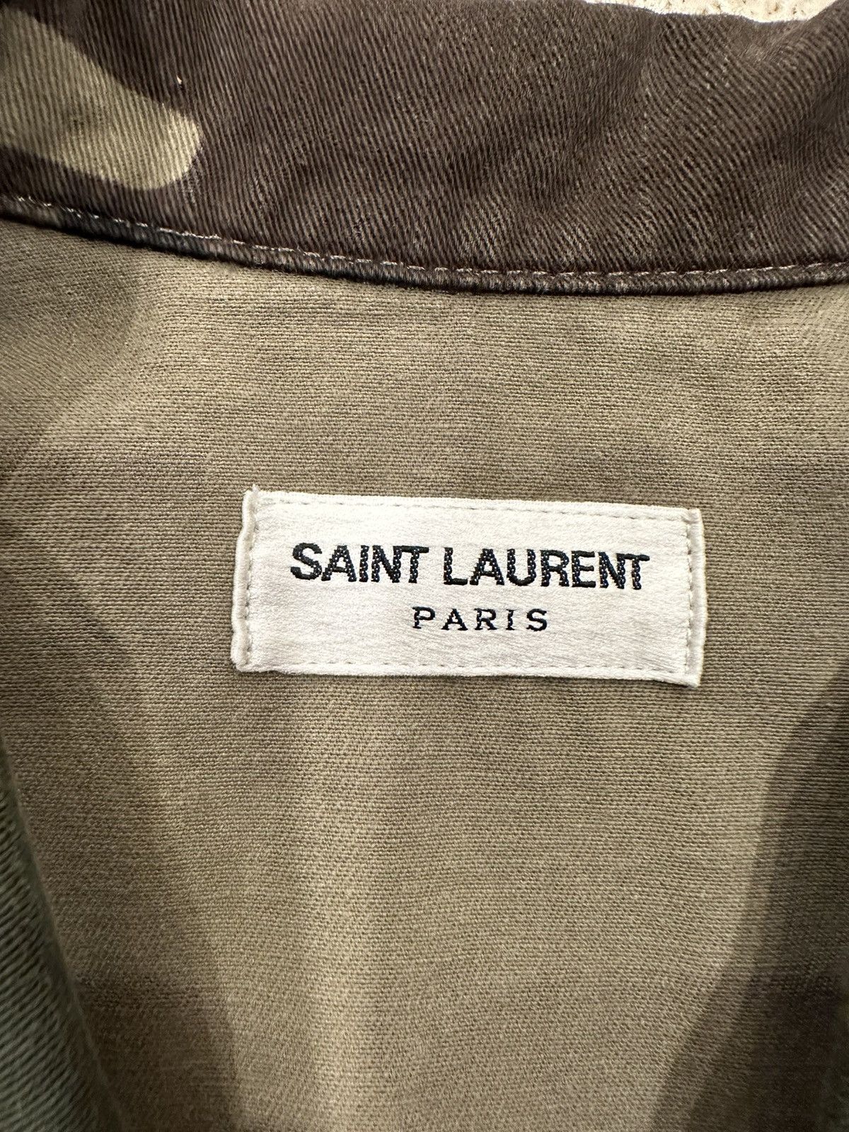 Hedi Slimane × Saint Laurent Paris Saint Laurent x Hedi Gold Trimmed M65 Military Camo Jacket Size US L / EU 52-54 / 3 - 9 Thumbnail