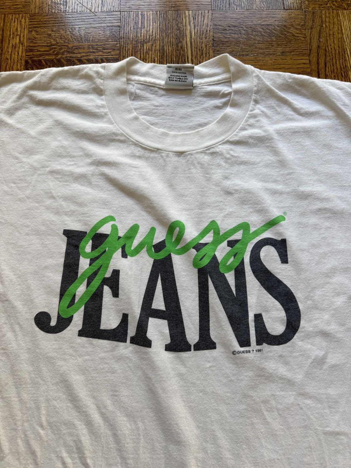 Guess Vintage 90s Guess Jeans Graphic Tee Size US XL / EU 56 / 4 - 2 Thumbnail