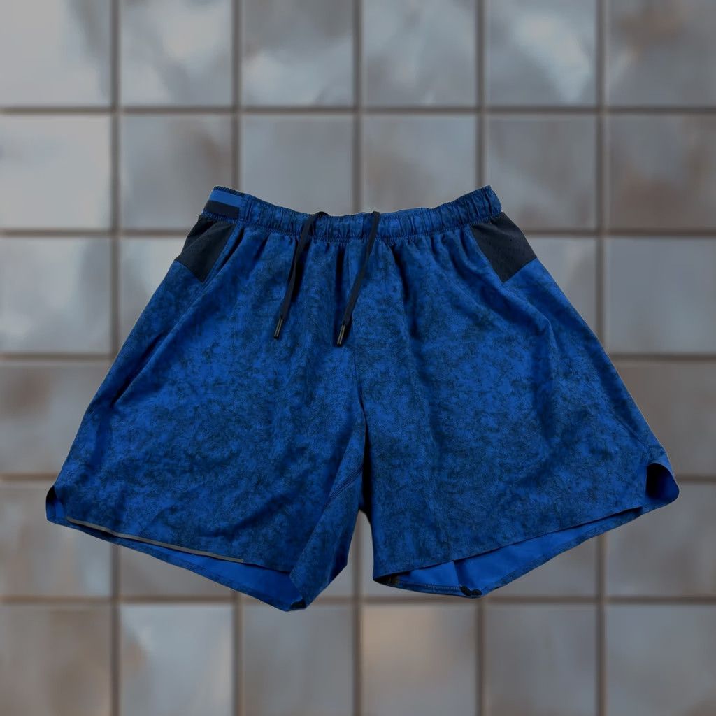 Lululemon Lululemon Surge Shorts Mens Medium Blue Lined Athletic Gym Running Performance Short Size US 31 - 1 Thumbnail