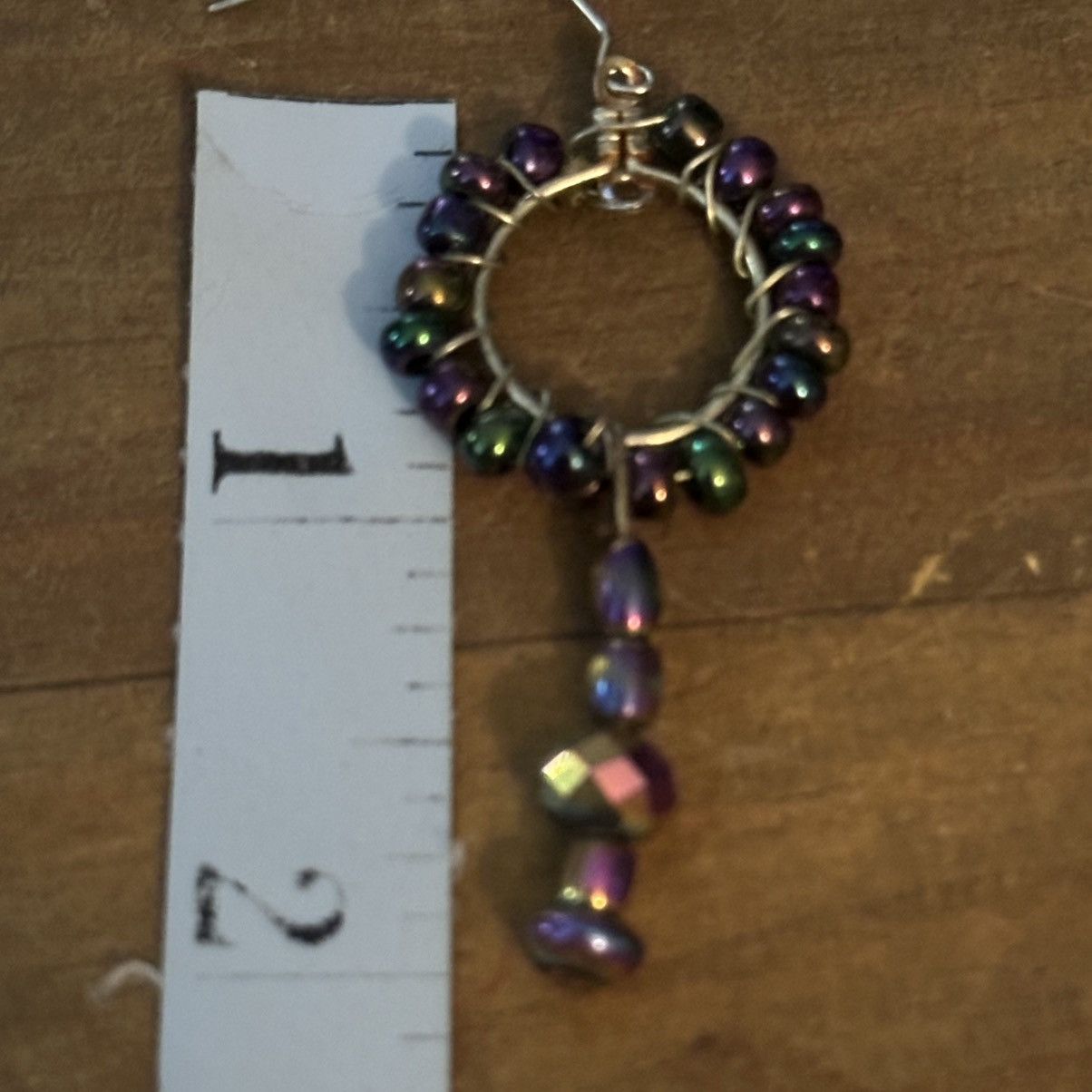 Other Iridescent Beaded Hoop Earrings Size ONE SIZE - 5 Thumbnail