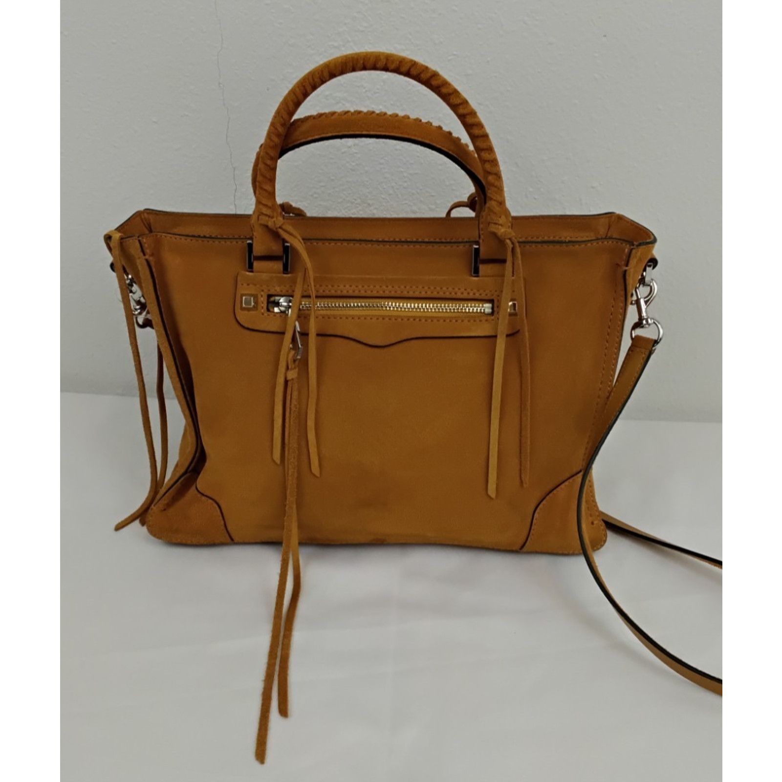 Rebecca Minkoff Rebecca Minkoff Suede Leather Purse Tan With Crossbody Strap Size ONE SIZE - 3 Thumbnail