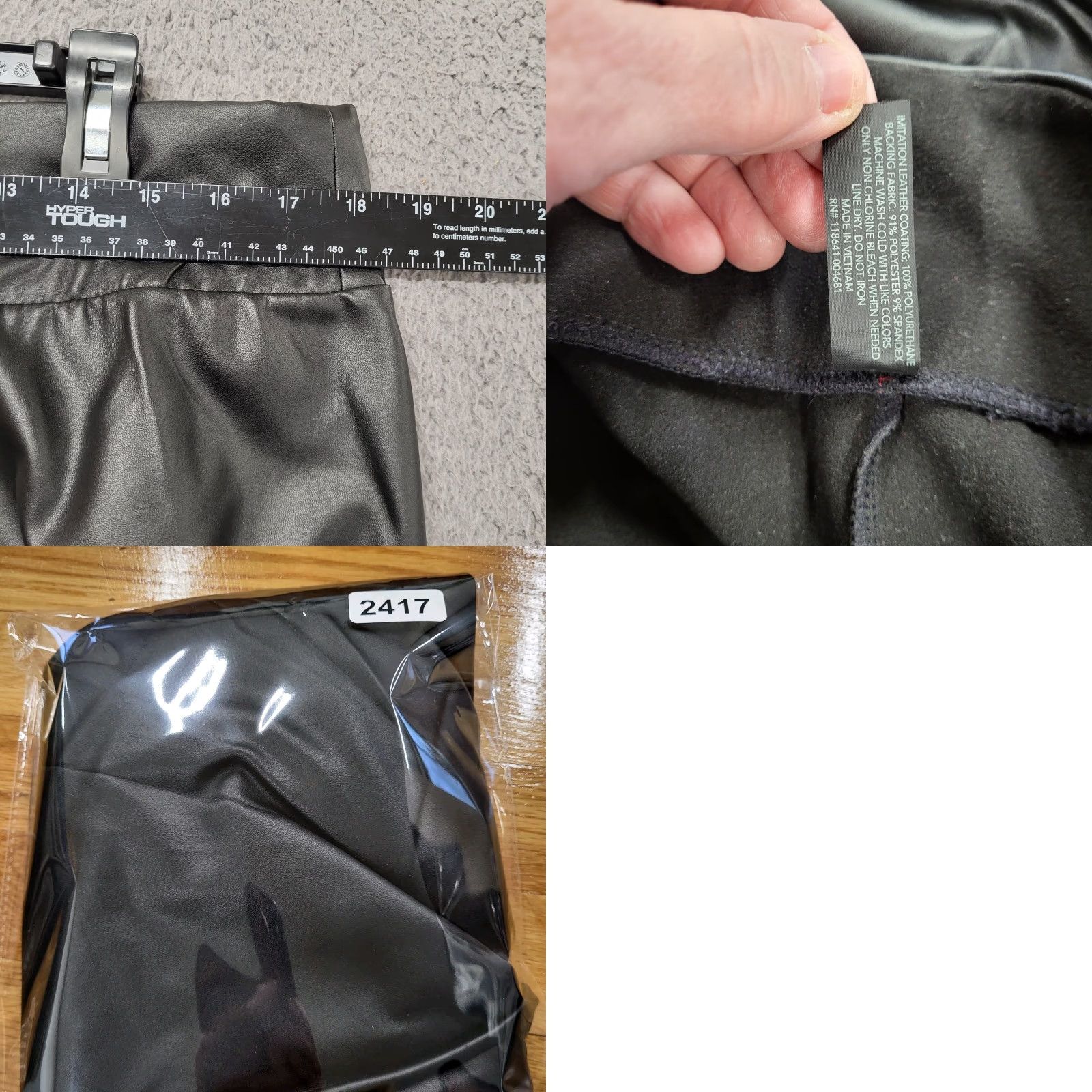 Vintage Lane Bryant Faux Leather Pants Solid Black Pull On Pleather Size C/D 16W Women Tapered Leg Rock City Winter Spring Fall Dress Pants Size 38" / US 16 / IT 52 - 8 Thumbnail