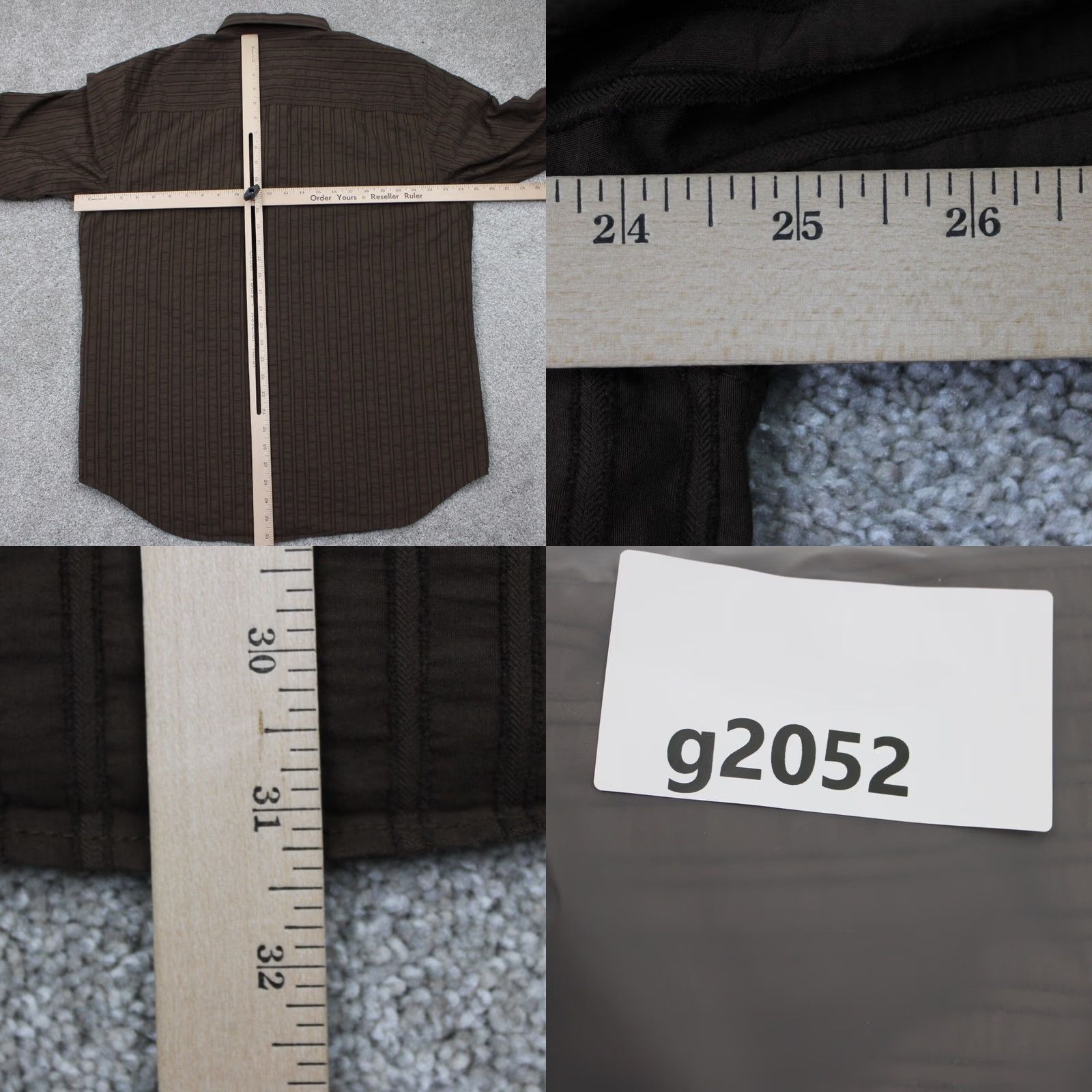 Vintage Structure Shirt Mens XL Brown Textured Long Sleeve Button Up Cotton/Poly Blend Size US XL / EU 56 / 4 - 8 Thumbnail
