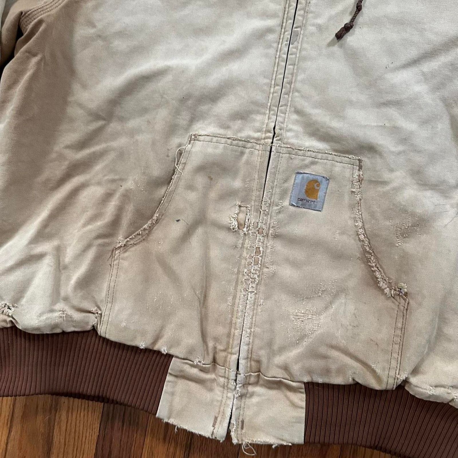 Carhartt Vintage Carhartt Distressed Full Zip Hooded Jacket size L/XL Size US XL / EU 56 / 4 - 8 Thumbnail