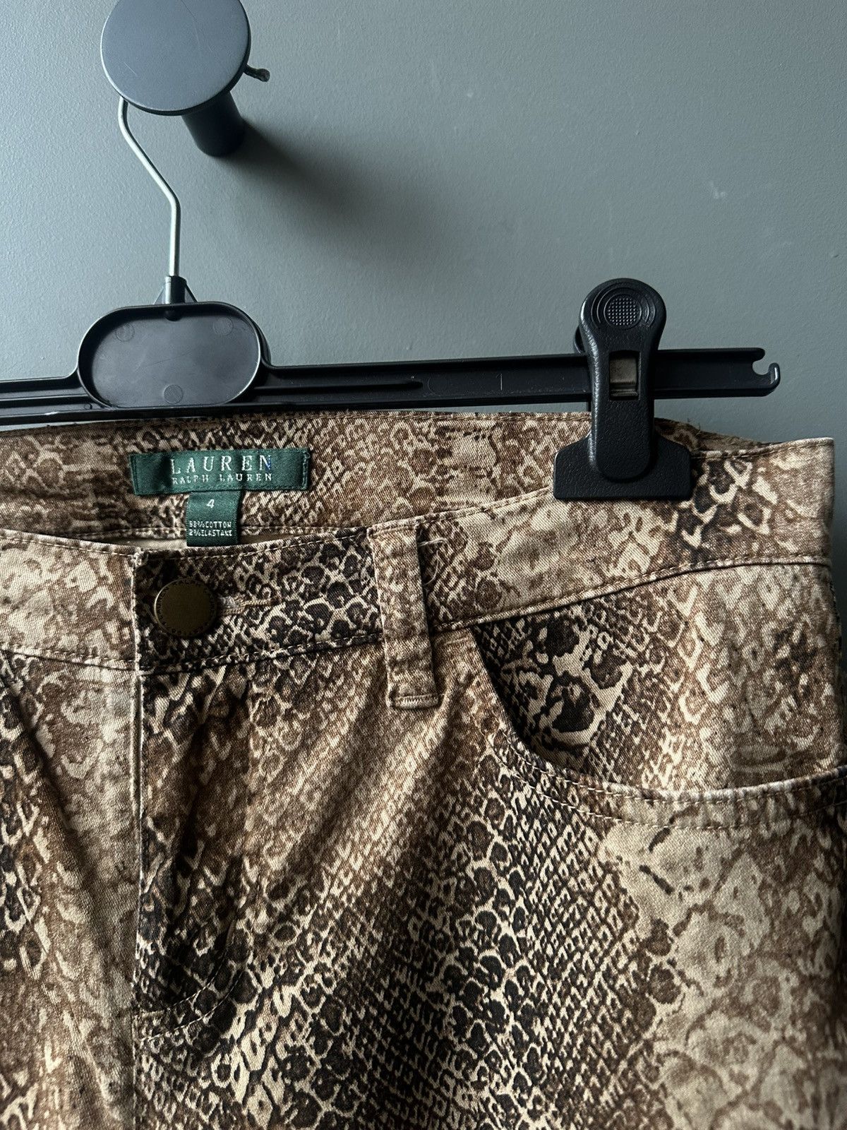 Polo Ralph Lauren Lauren Ralph Lauren Snakeskin Print Skinny Pants Size 4 Size 30" / US 8 / IT 44 - 3 Thumbnail
