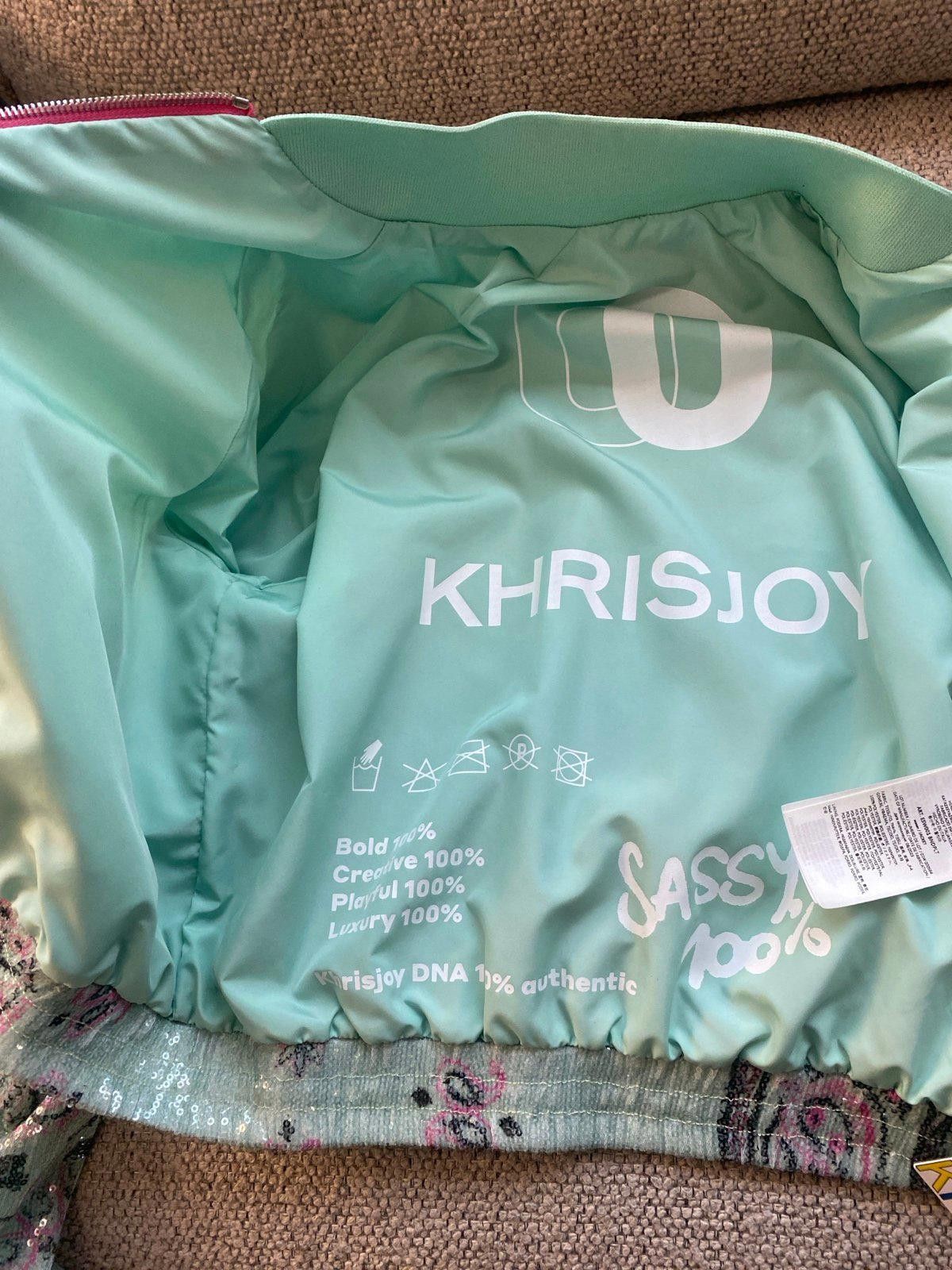 Khrisjoy Khrisjoy Mint Paisley Sequin Bomber Jacket w/Pink Zip Sz S Size XS / US 0-2 / IT 36-38 - 11 Thumbnail