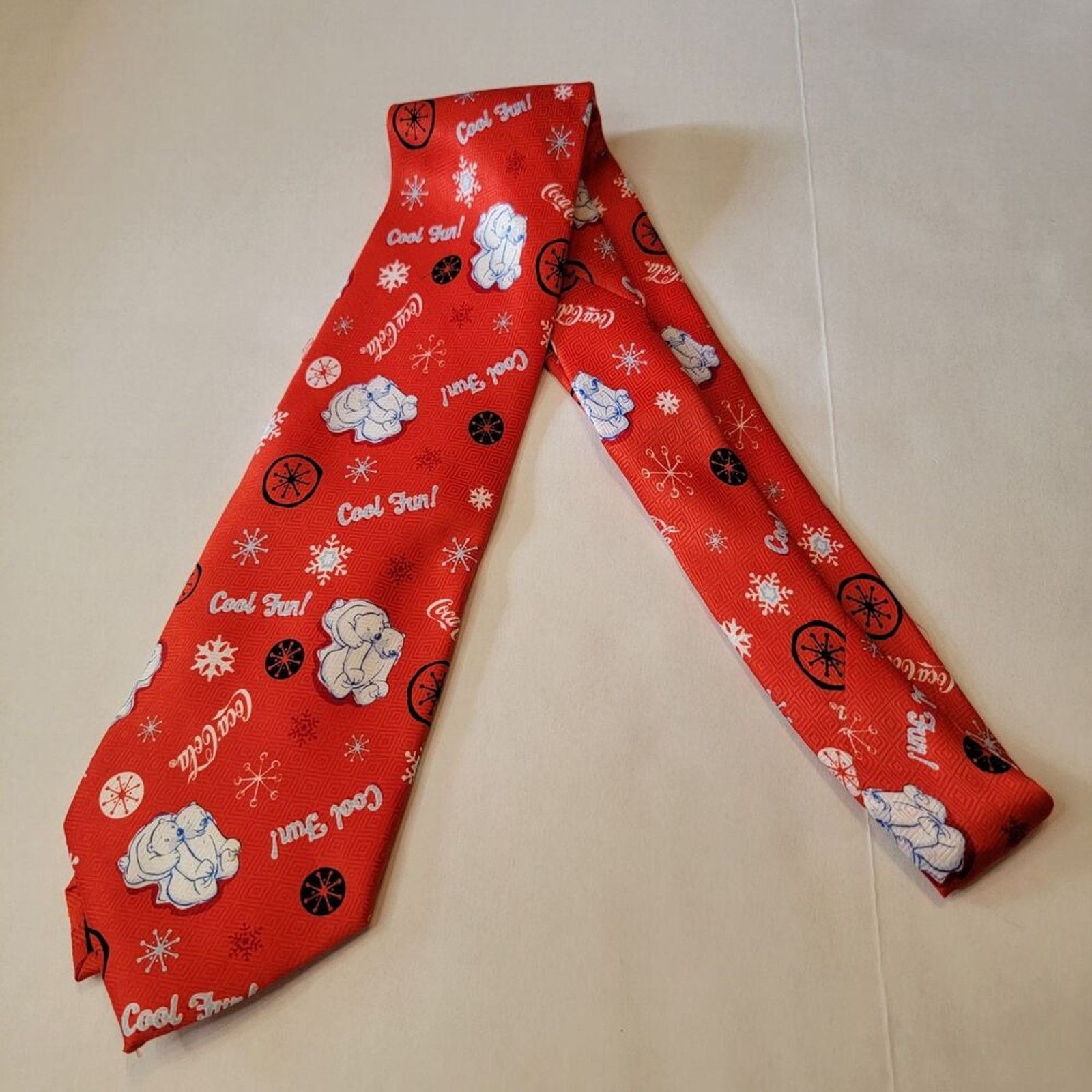 Coca Cola Coca Cola Brand Christmas Tie- Polar Bears- Red Size ONE SIZE - 3 Thumbnail