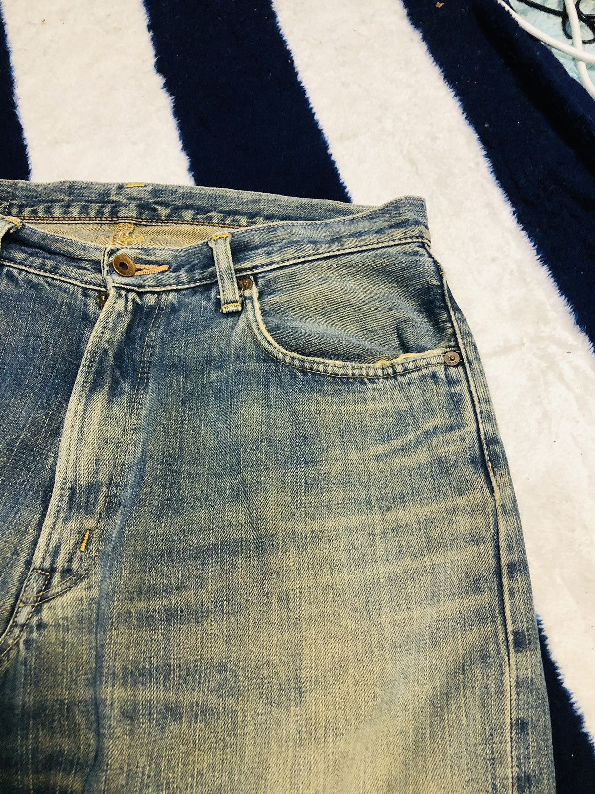 Edwin × Japanese Brand Edwin Distressed Jeans (1) Size US 34 / EU 50 - 7 Thumbnail