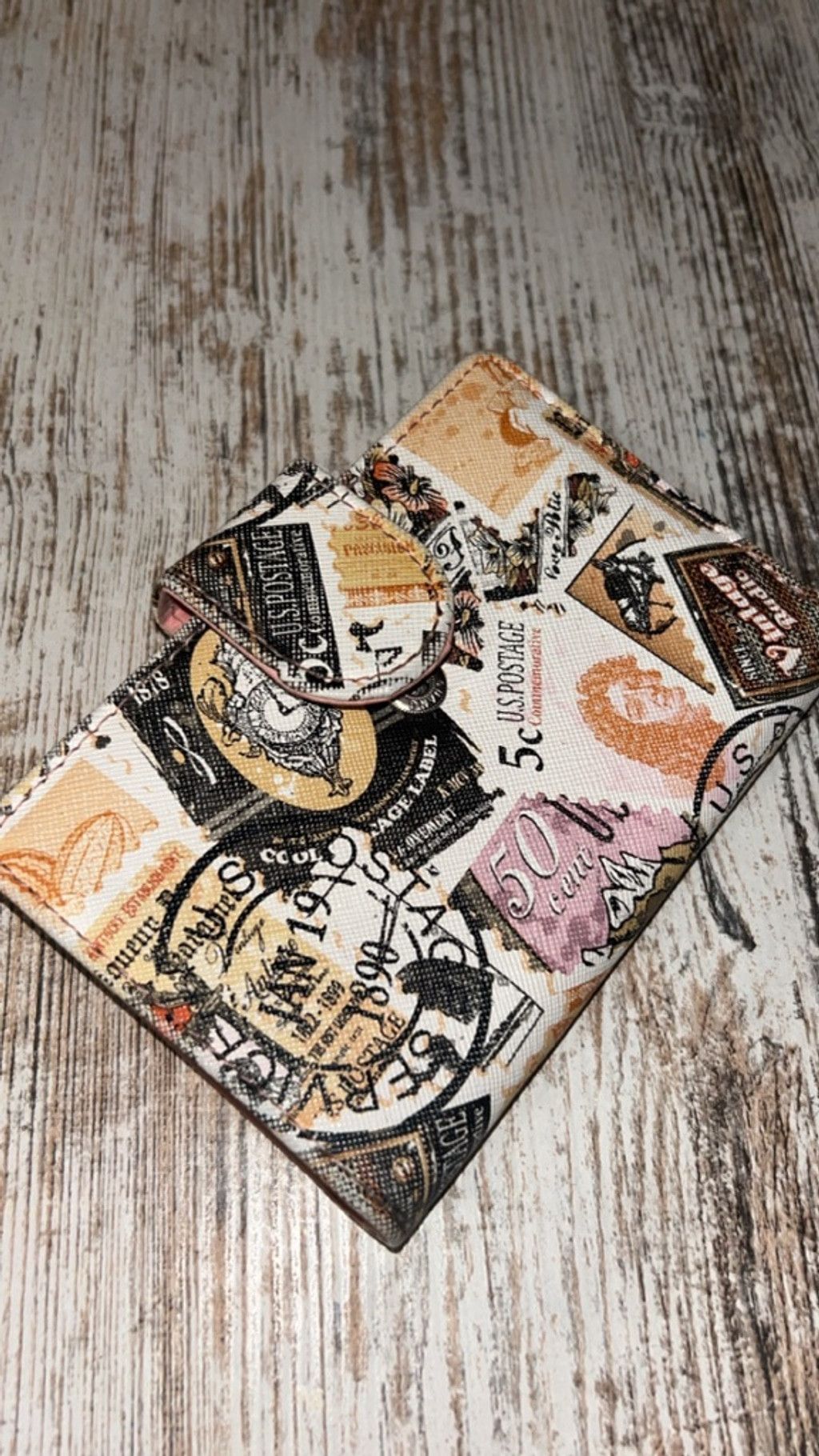 Other Women's Safe Keeper Wallet Beige Pink Postage Stamp Print Size ONE SIZE - 1 Thumbnail