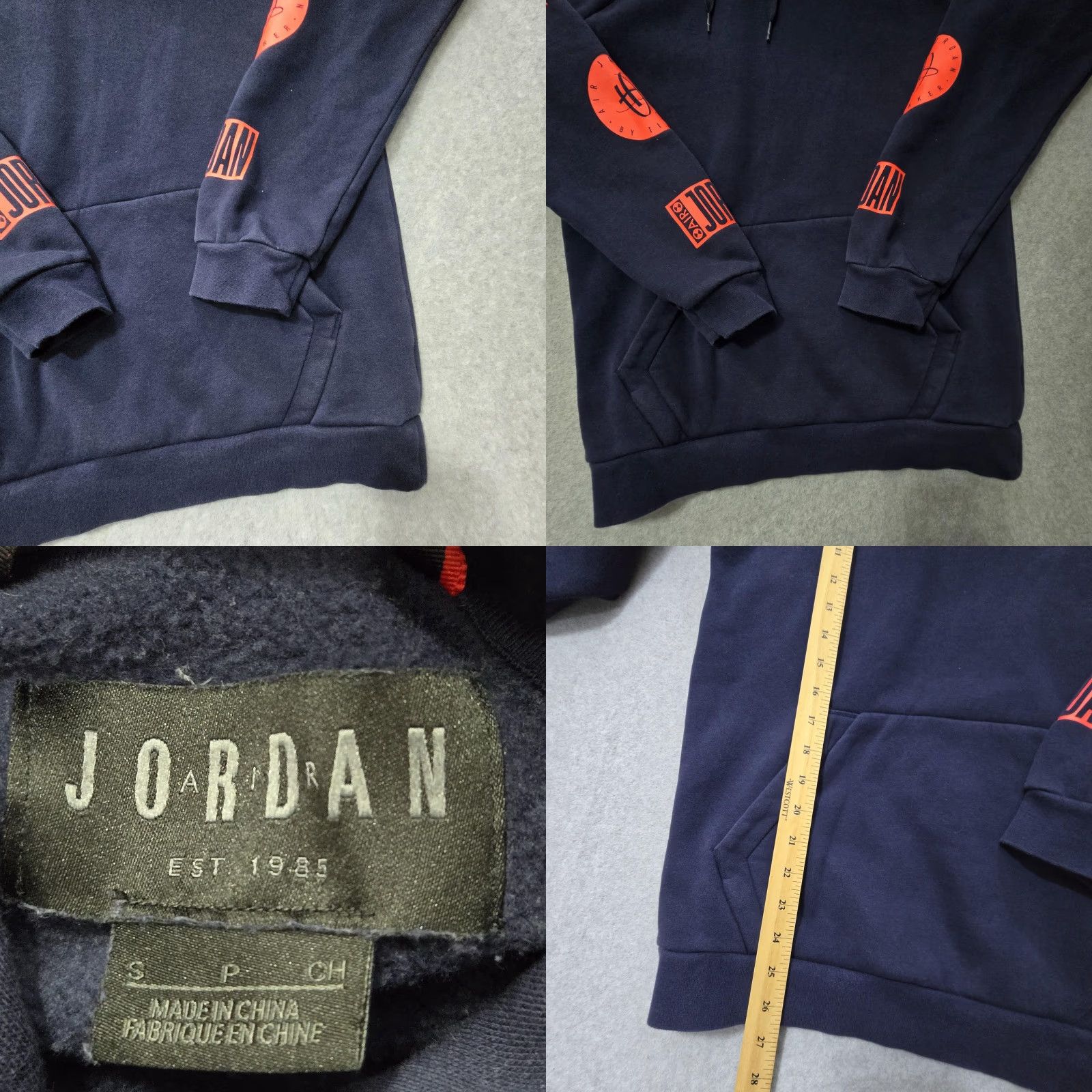 Jordan Brand Jordan Hoodie Mens Small Navy Blue Pullover Graphic Basketball Logo Streetwear Size US S / EU 44-46 / 1 - 8 Thumbnail