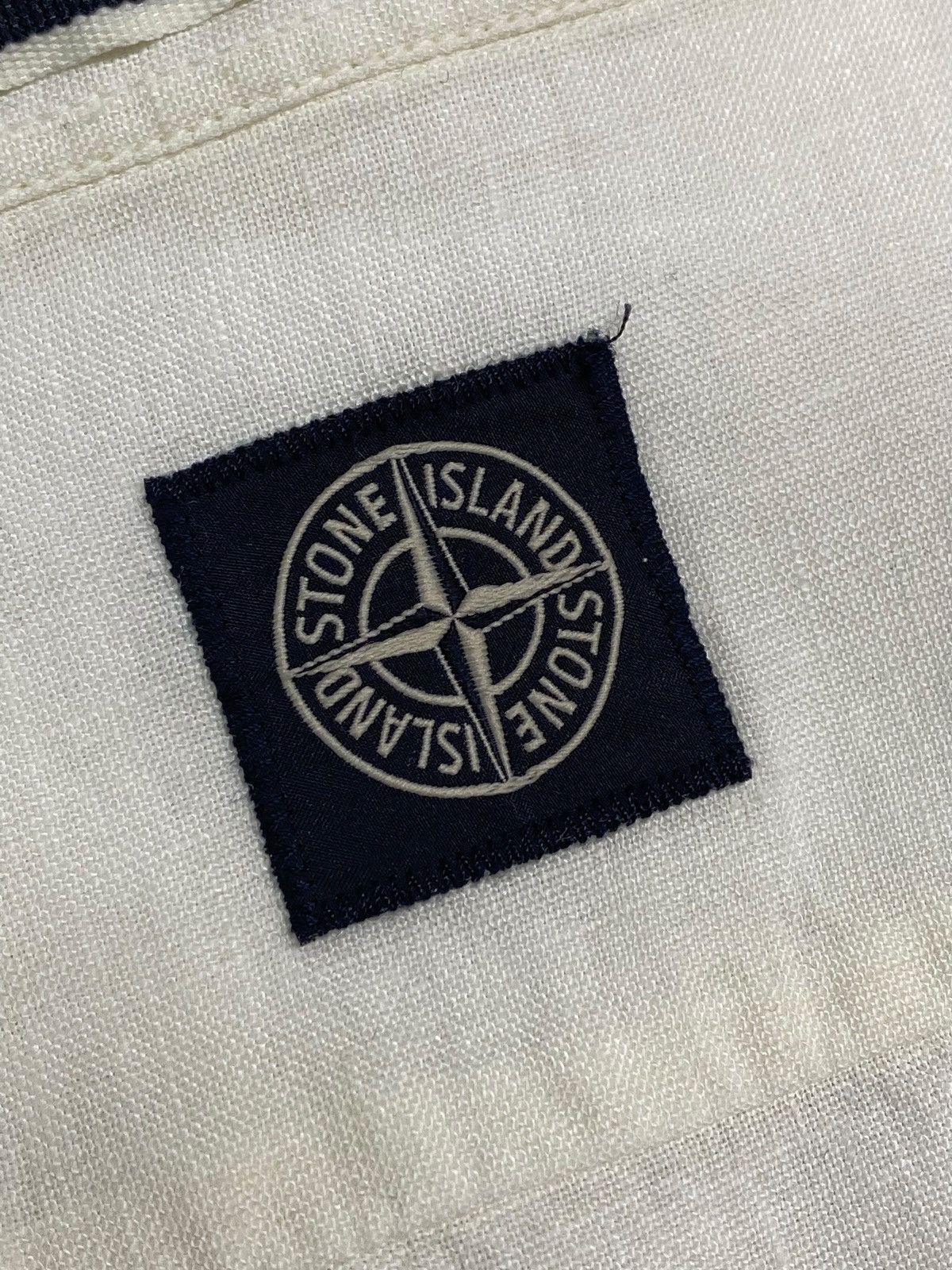 Stone Island Vintage Stone Island White Linen Shirt Old Money Vibes Size US L / EU 52-54 / 3 - 16 Thumbnail