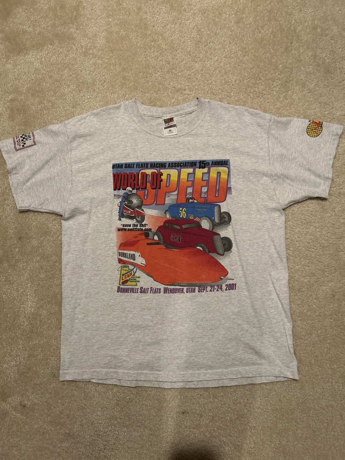 Fruit Of The Loom × Vintage Vintage Salt Flats Racing Tee Size US XL / EU 56 / 4 - 1 Thumbnail