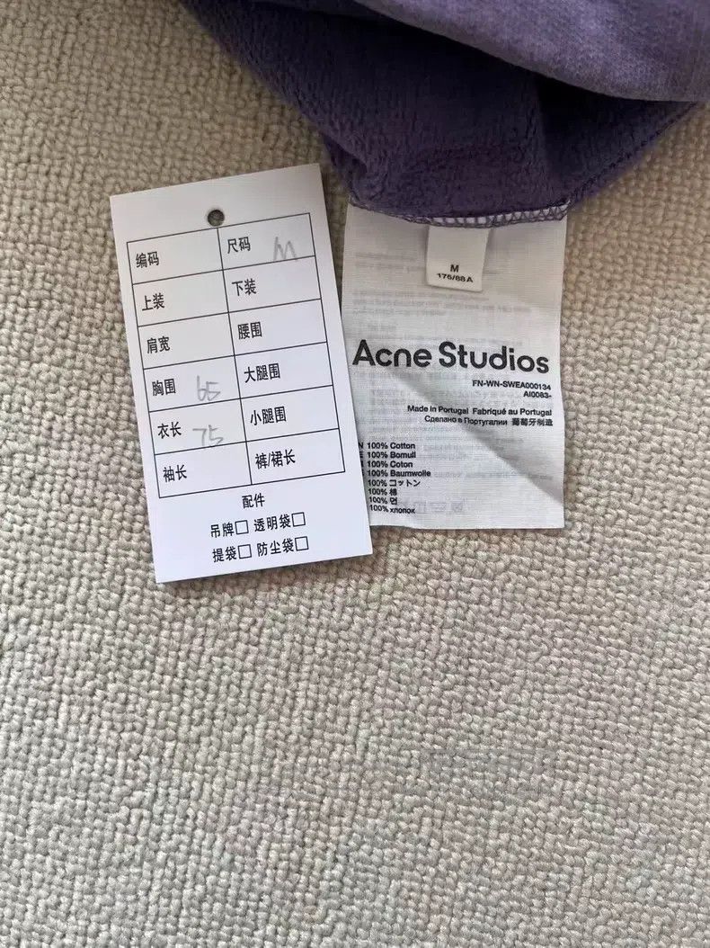 Acne Studios Acne Studios Logo print relaxed pullover hooded sweatshirt Size M / US 6-8 / IT 42-44 - 4 Thumbnail