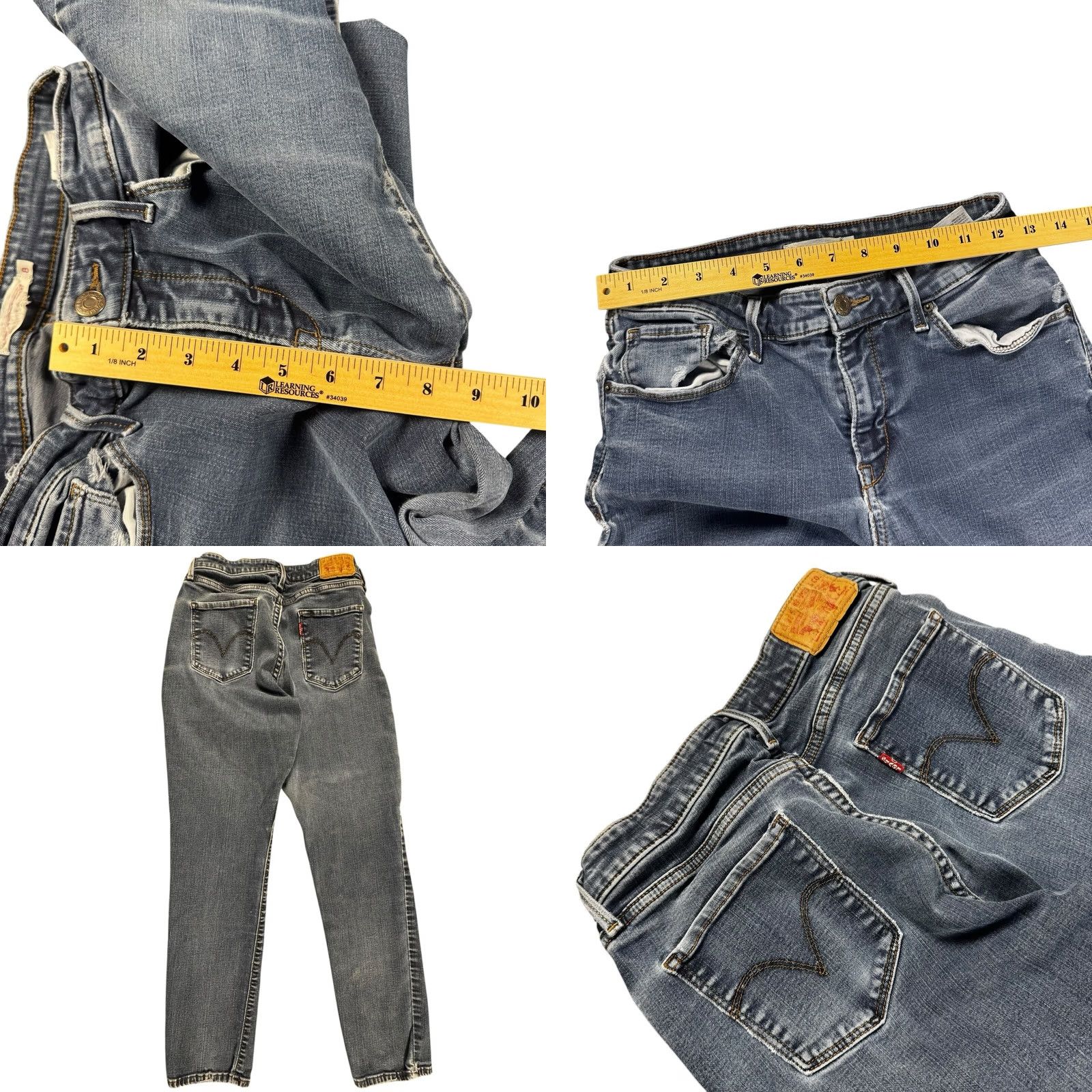 Levi's Levi's Jeans Skinny Woman 8 Mid Rise Classic Fit Stretch Denim Blue Pockets Zipper 28in Inseam Size 30" / US 8 / IT 44 - 8 Thumbnail