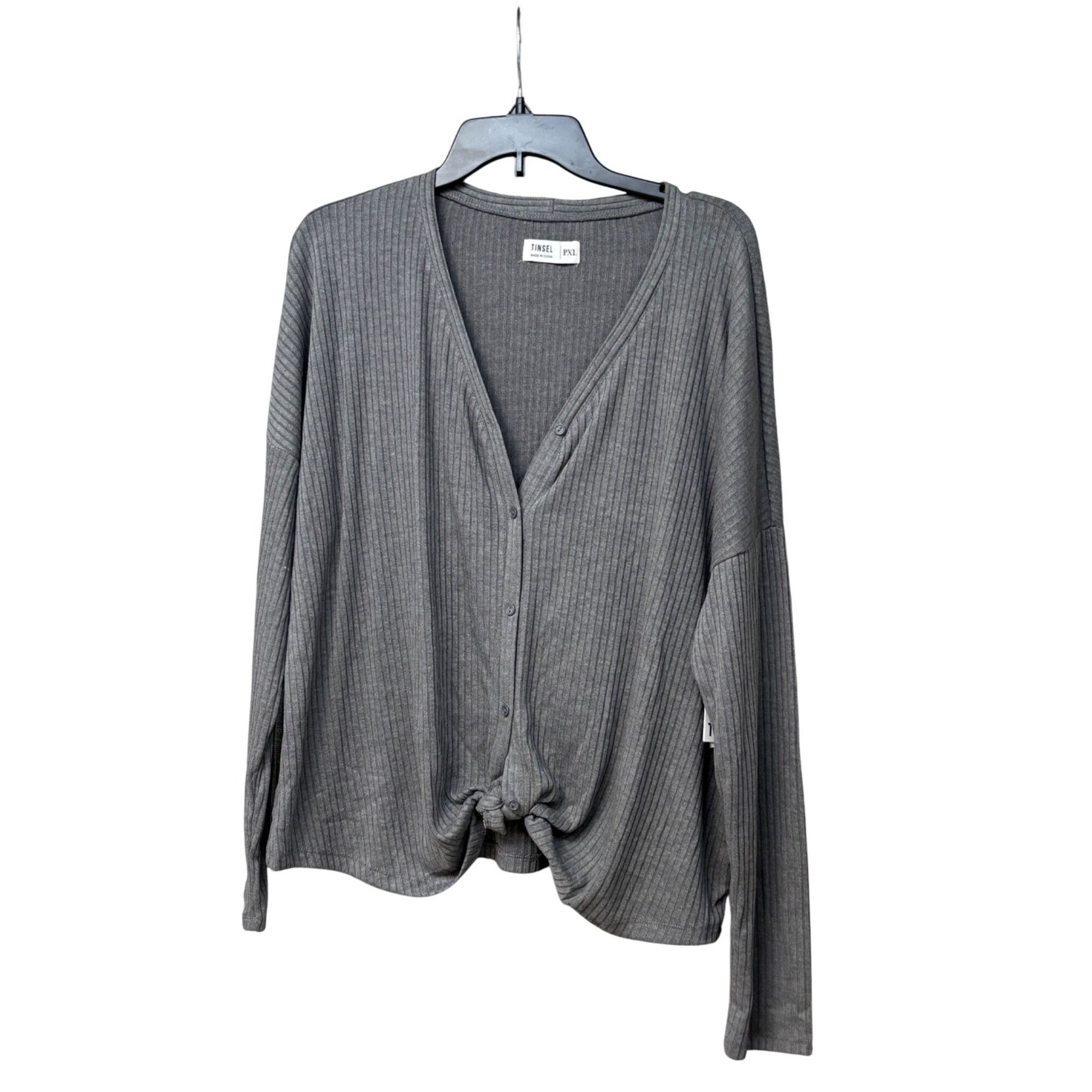 Other Tinsel Long Sleeve V-neck, Button Front Ribbed Cardigan Top Size ONE SIZE - 10 Thumbnail