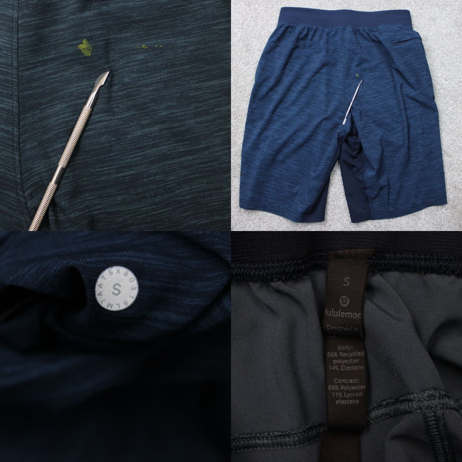 Lululemon Lululemon Mens Small Blue 11" Inseam Drawstring Stretch Workout Shorts Athletic Shorts Men’s Small Blue 11" Linerless Drawstring Stretch Workout Gym Size US 29 - 8 Thumbnail