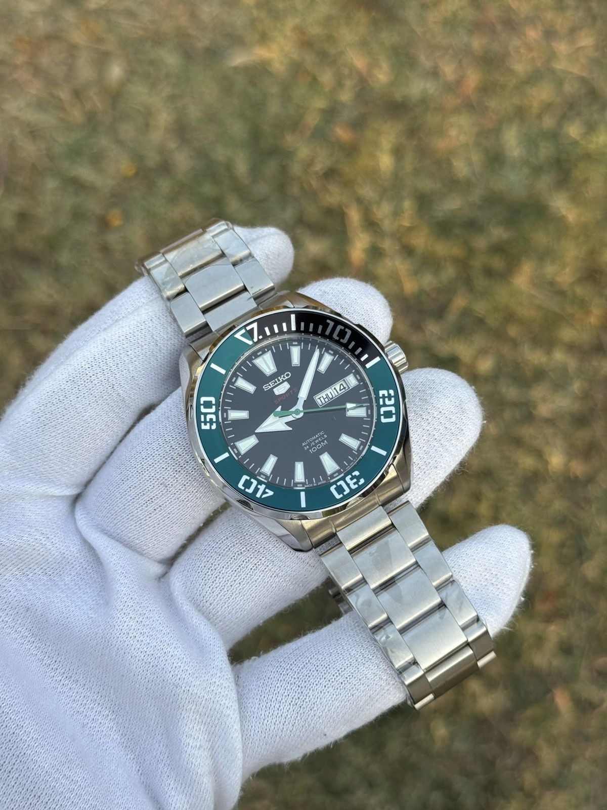 Seiko Seiko 5 Sports MOD – Green Diver Bezel– Automatic men watch Size 38 - 5 Thumbnail