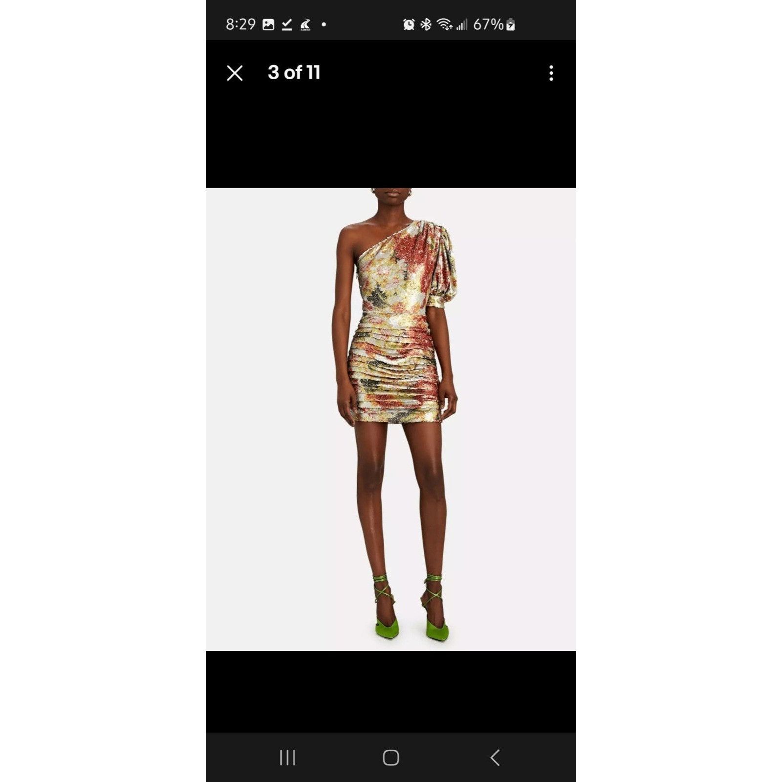 Ronny Kobo Ronny Kobo Eden Sequin Ruched One Shoulder Mini Dress Gold M Size L / US 10 / IT 46 - 3 Thumbnail