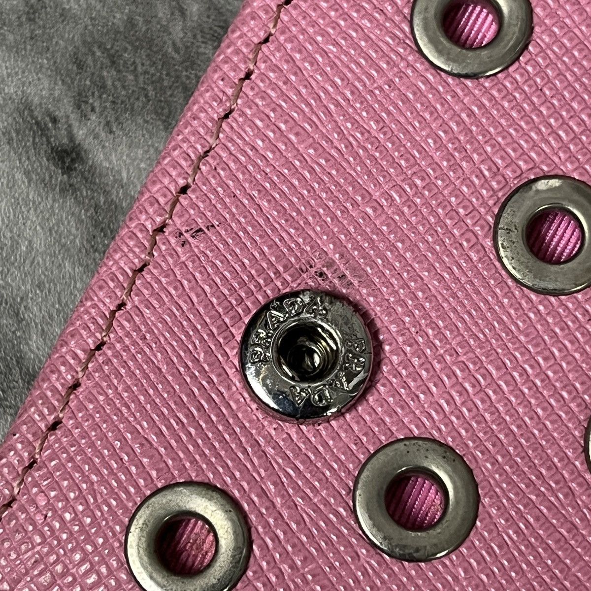Prada Prada Pink Saffiano Rings Stud Clutch Chain Crossbody Size ONE SIZE - 10 Thumbnail