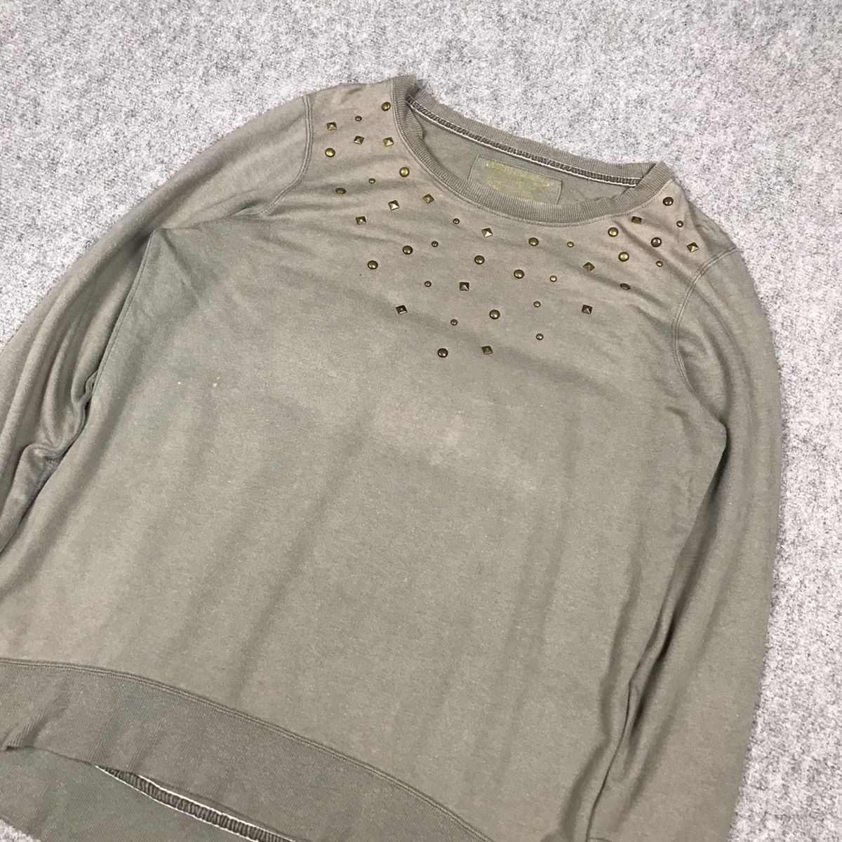 Japanese Brand DENIM CO FADED GRAY PUNK STYLE LONG SLEEVE SHIRT Size US M / EU 48-50 / 2 - 2 Thumbnail