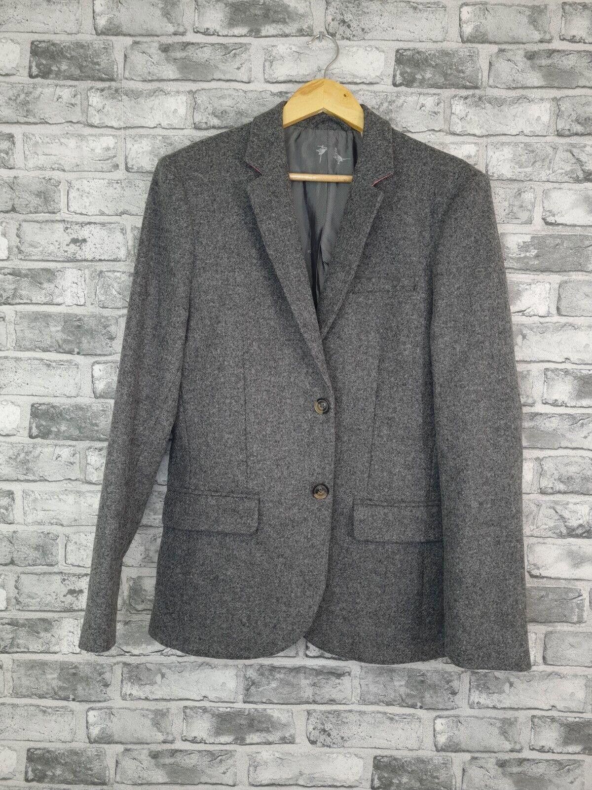 image of Jack Wills Blazer Size 38 Moon Tweed Jacket Grey Wool, Men's