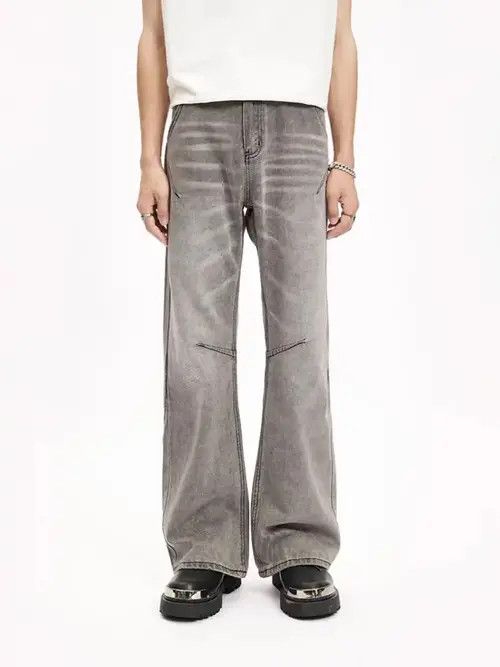 Japanese Brand × Jean Korean micro flare trousers smoky grey jeans Size US 32 / EU 48 - 2 Thumbnail