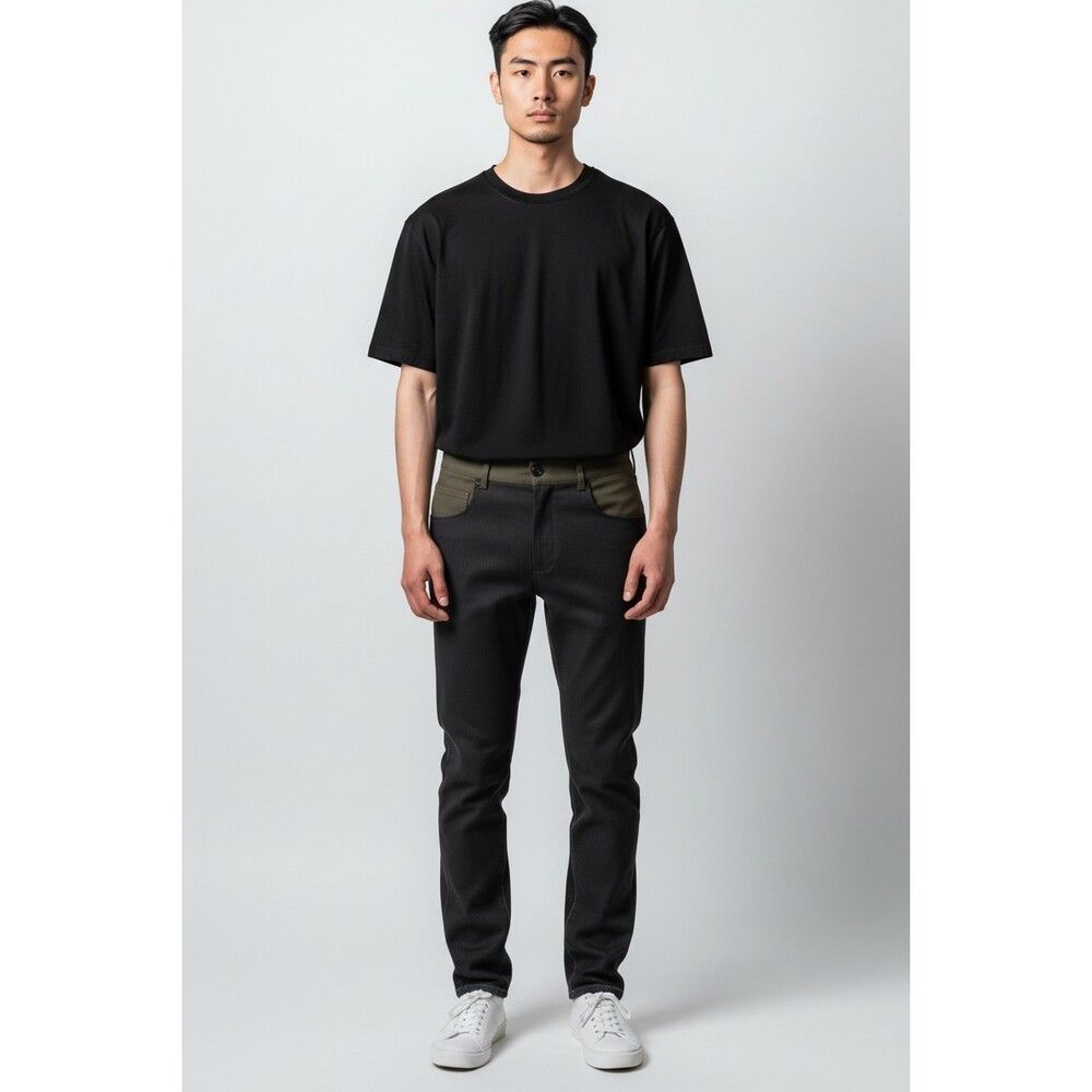 Yang Li Yang Li 5 Pocket Contrast Trousers Size 46 US 30 S Mens Bla Size US 30 / EU 46 - 1 Thumbnail