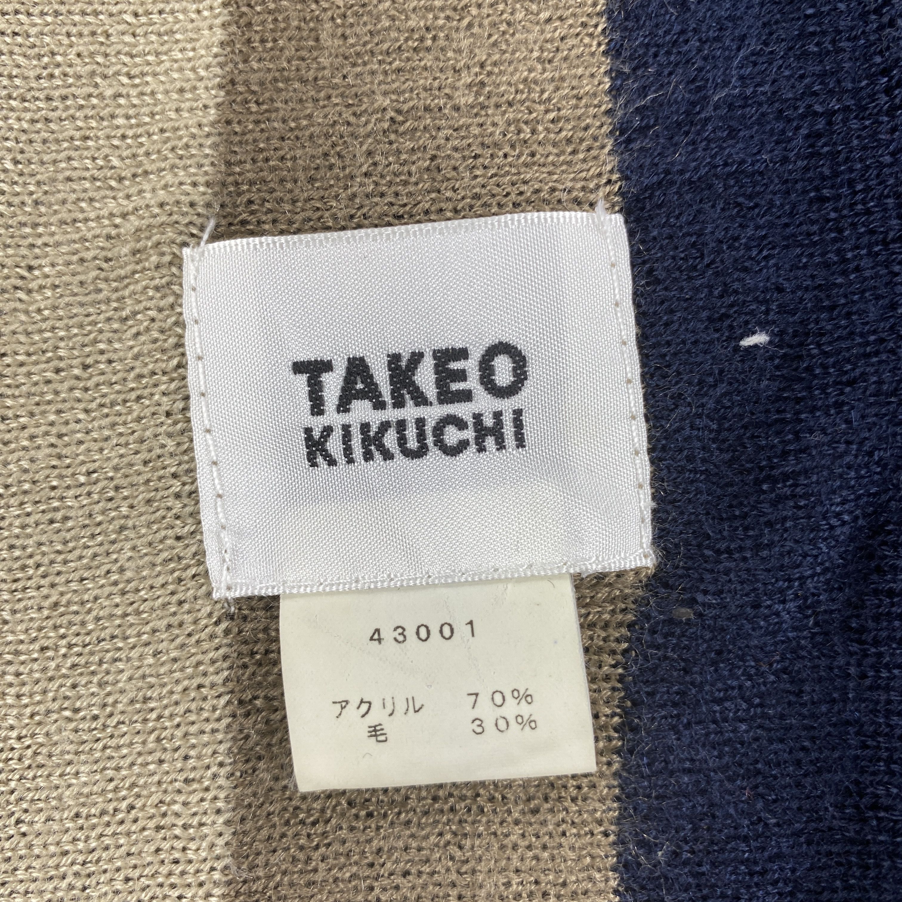 Takeo Kikuchi × Vintage GF10563 Takeo Kikuchi Scarf Neck Wear Muffler Size ONE SIZE - 2 Thumbnail