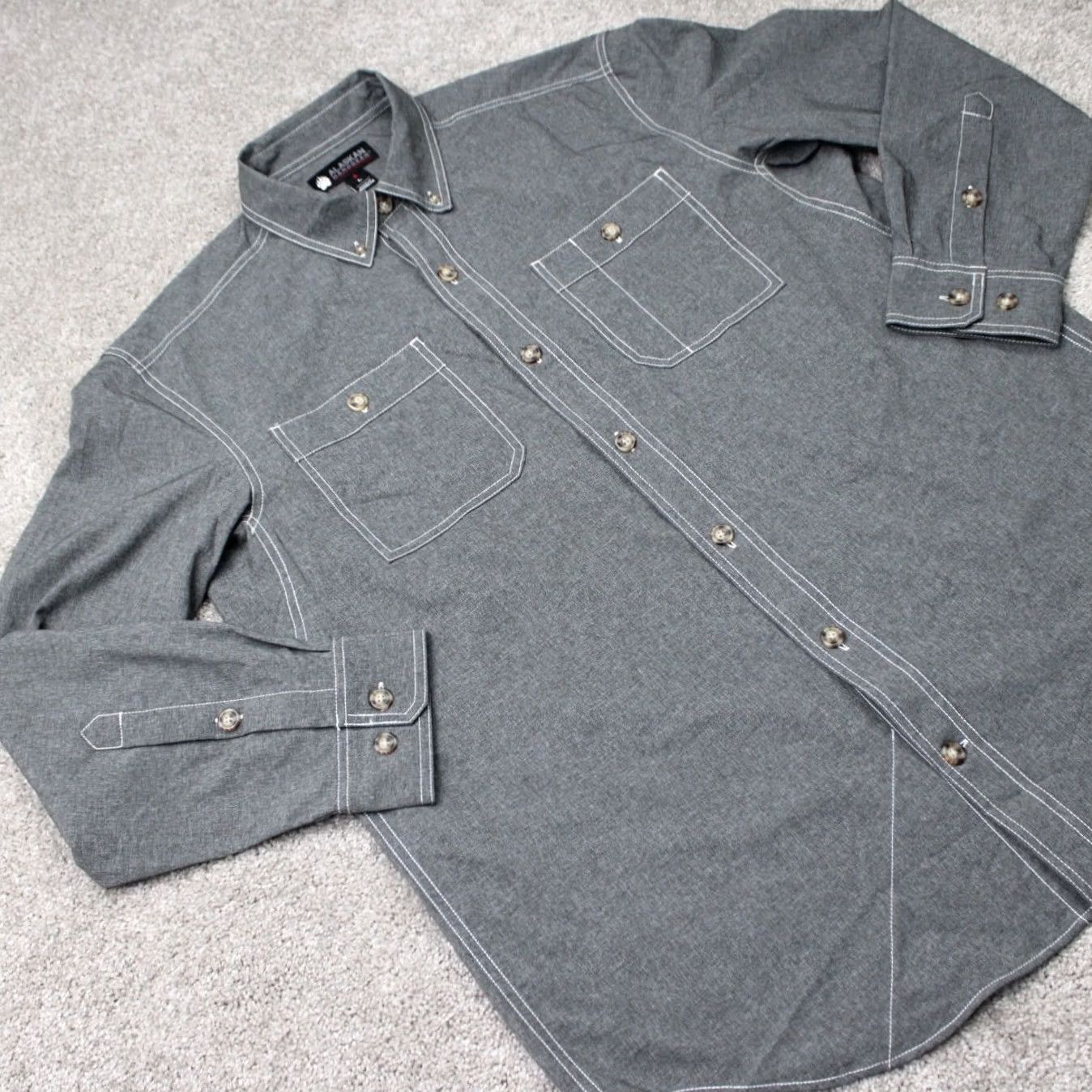 Vintage Alaskan Hardgear Shirt Mens Large Gray Duluth Bush Pilot Long Sleeve Button Up Size US L / EU 52-54 / 3 - 5 Thumbnail
