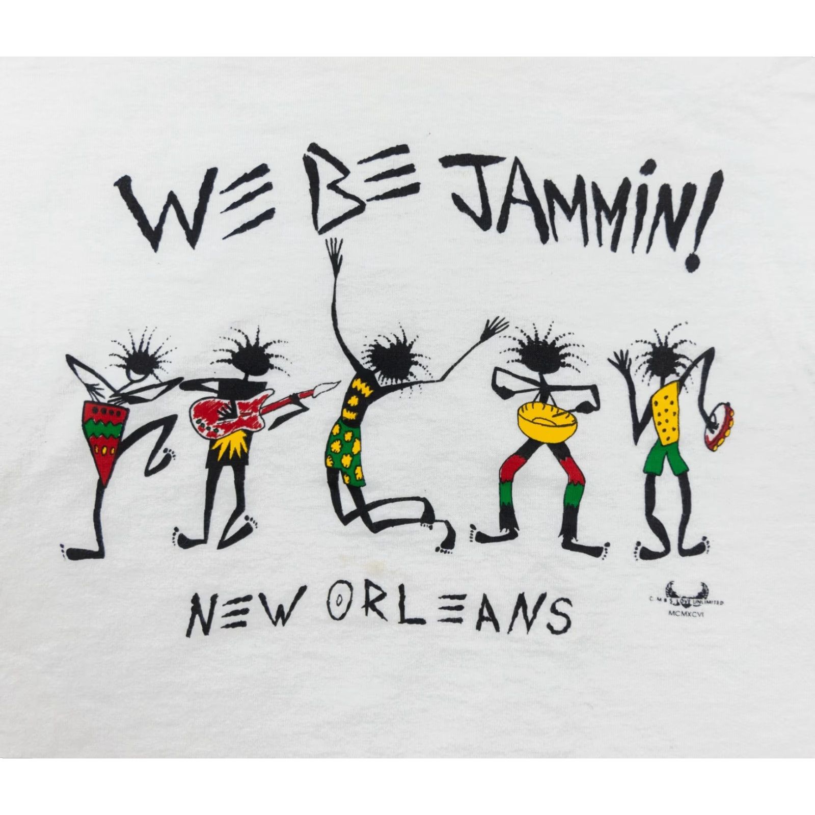 Fruit Of The Loom VINTAGE New Orleans T-Shirt Mens Large White Jamaica 90s Fruit of the Loom Logo Print 90s Mens L White Size US L / EU 52-54 / 3 - 2 Thumbnail