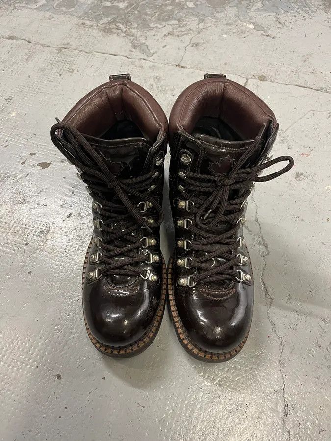 Dsquared2 2000s Dsquared2 Hiking Brown Patent Leather Boots Size US 8 / EU 41 - 4 Thumbnail