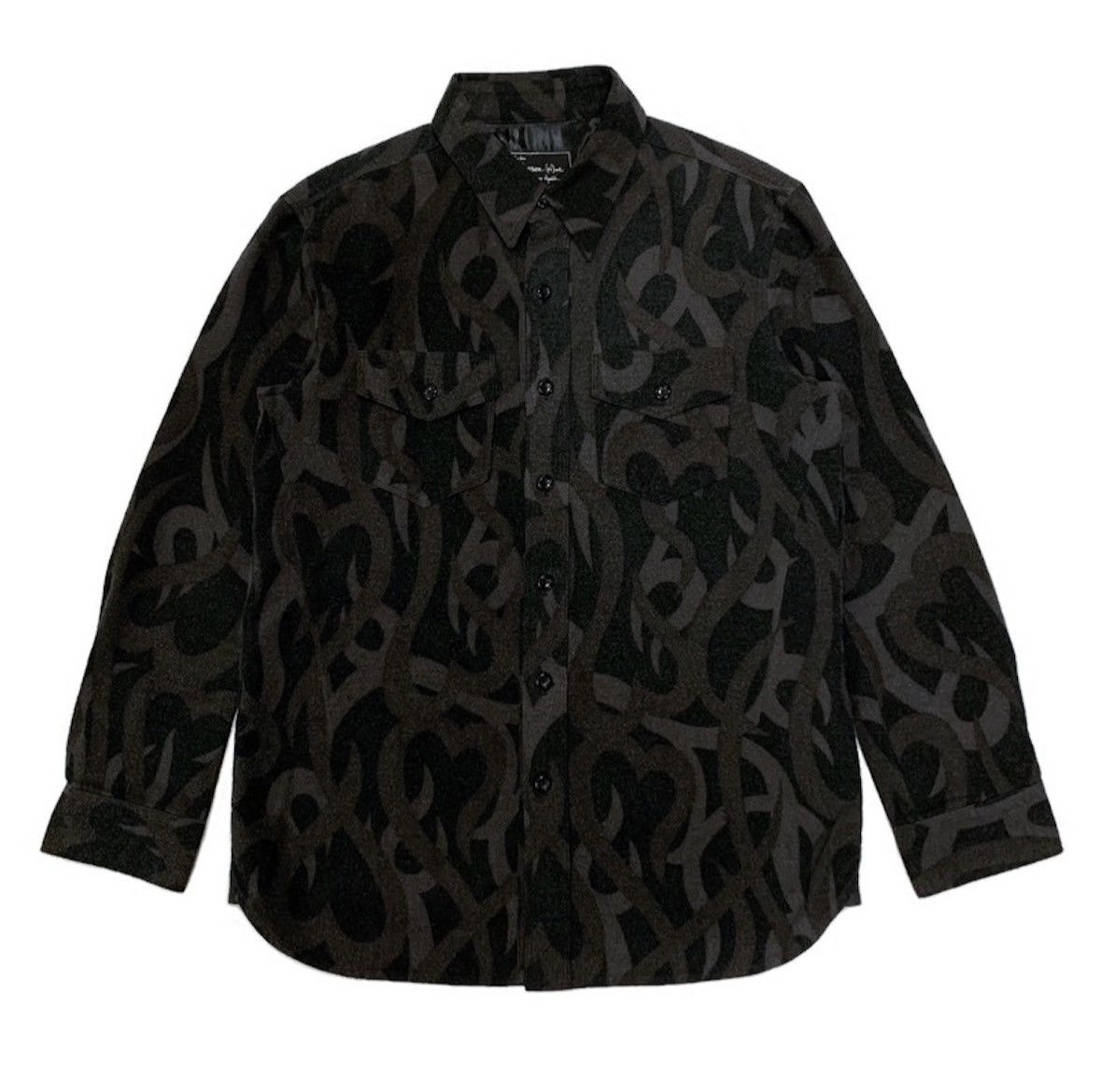 image of Number N Ine x Takahiromiyashita The Soloist Number (N)Ine 2004Aw Tribal Heart Camo Button Up Shirt