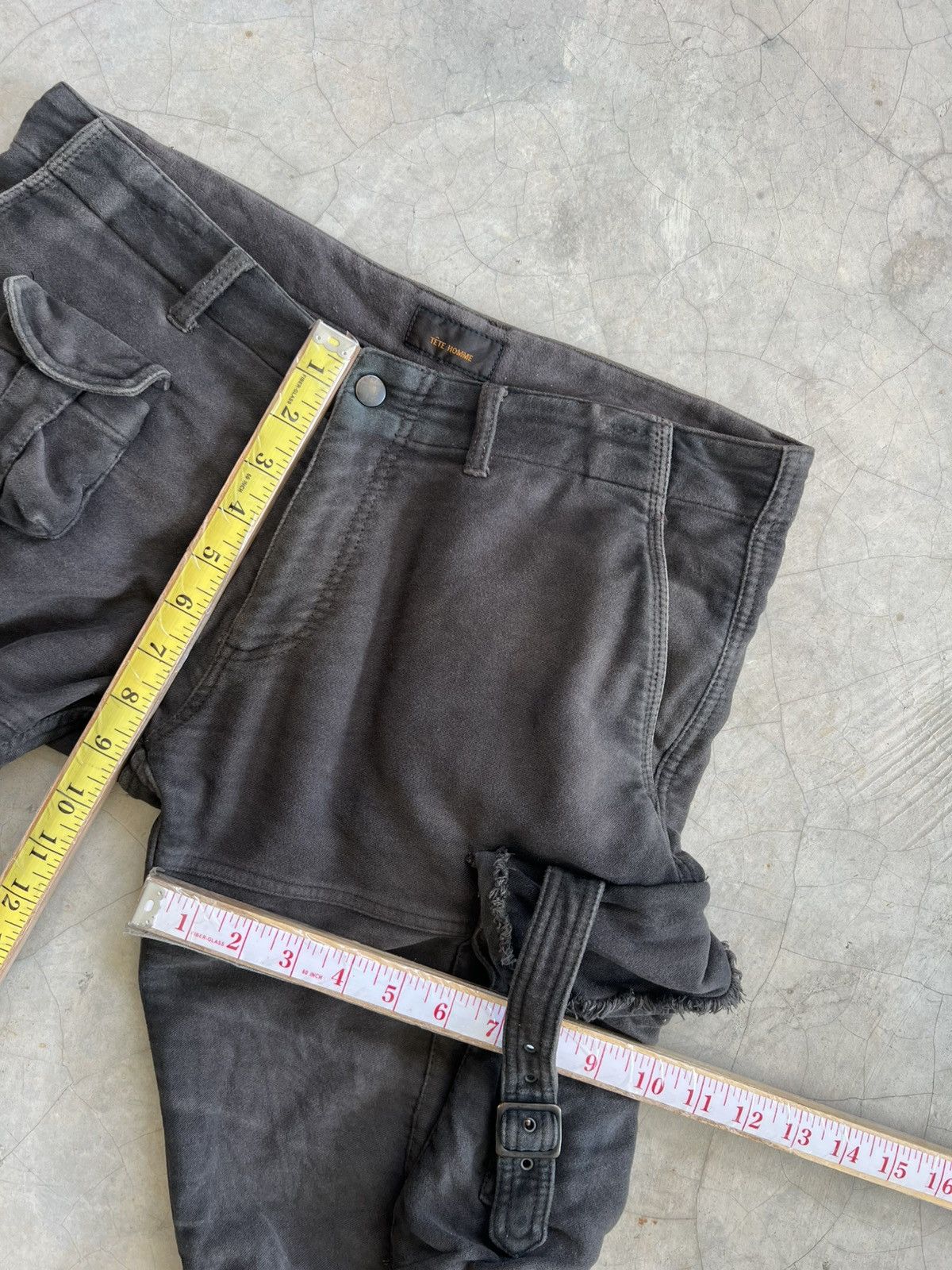 Tete Homme VINTAGE TETE HOMME Multi-Pocket Sun Faded Cargo Flare Pants Size US 32 / EU 48 - 12 Thumbnail
