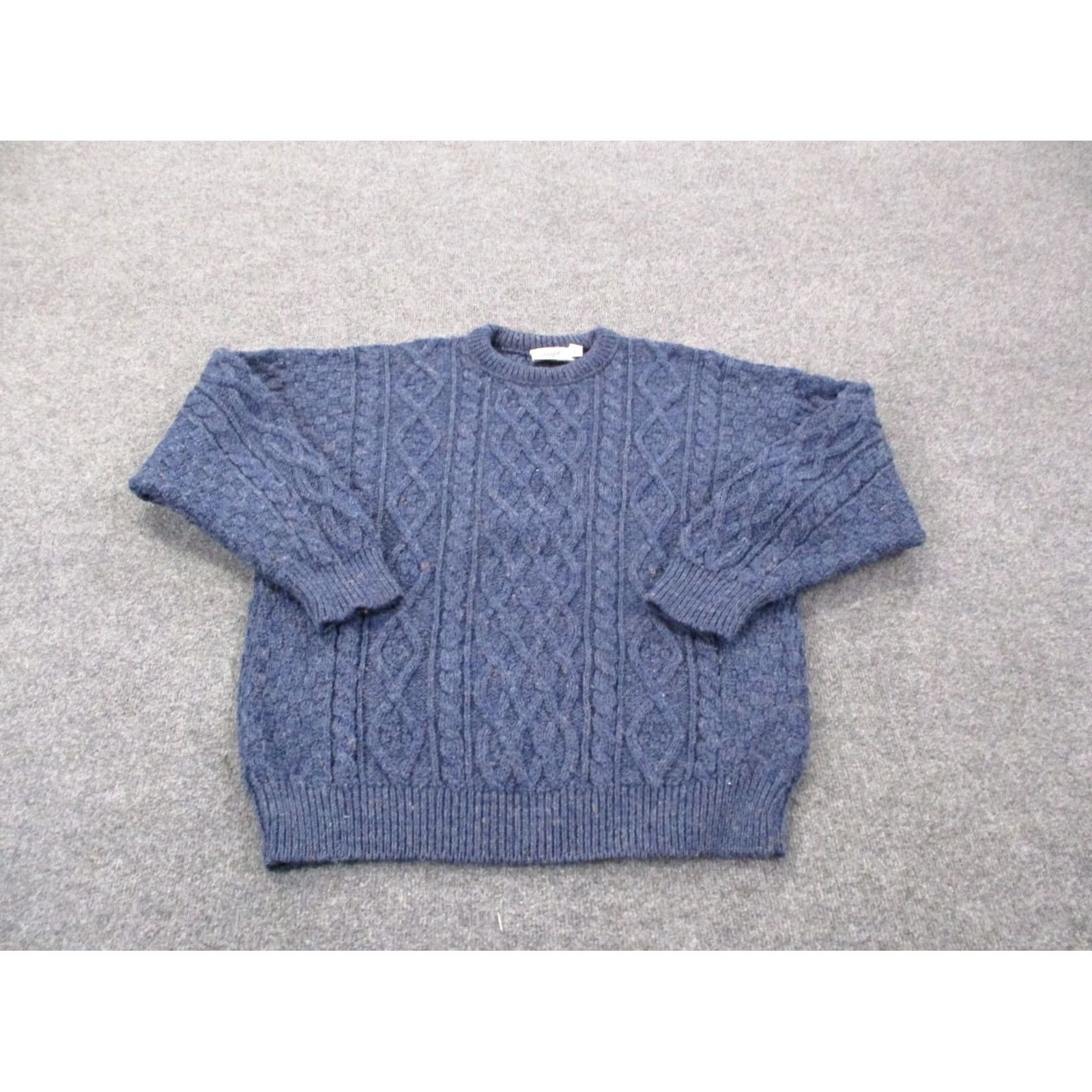 Vintage Donegel Collection Sweater Mens XL Wool Pullover Cable-Knit Crew Neck Vintage Blue Regular Mens Pullover Wool Knit Winter Outdoor 90s Size US XL / EU 56 / 4 - 2 Thumbnail