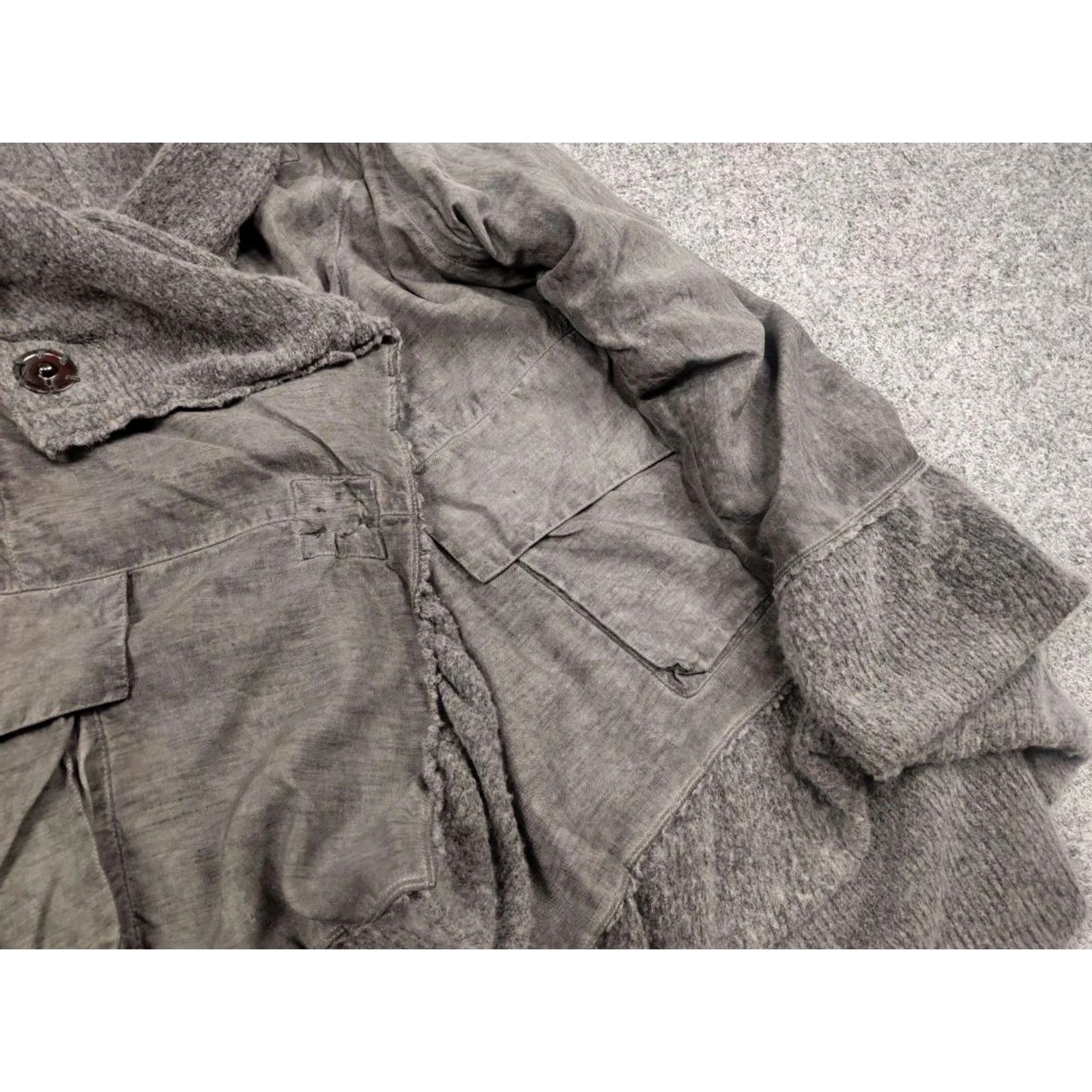 Vintage GRIZAS Design Garment Gray Oversized Pocket Jacket Silk Wool Blend Shirt Regular M Womens Size M / US 6-8 / IT 42-44 - 6 Thumbnail
