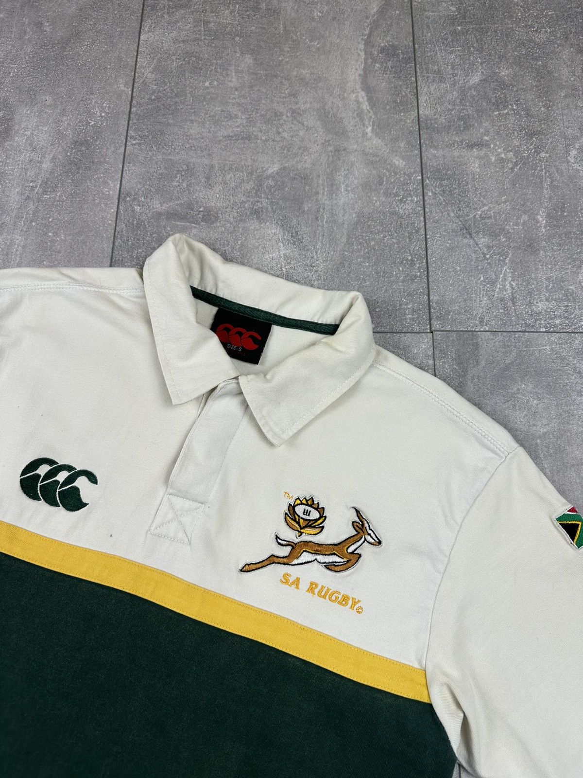 Canterbury of New Zealand Canterbury South Africa Rugby Vintage Retro Polo Size US S / EU 44-46 / 1 - 3 Thumbnail