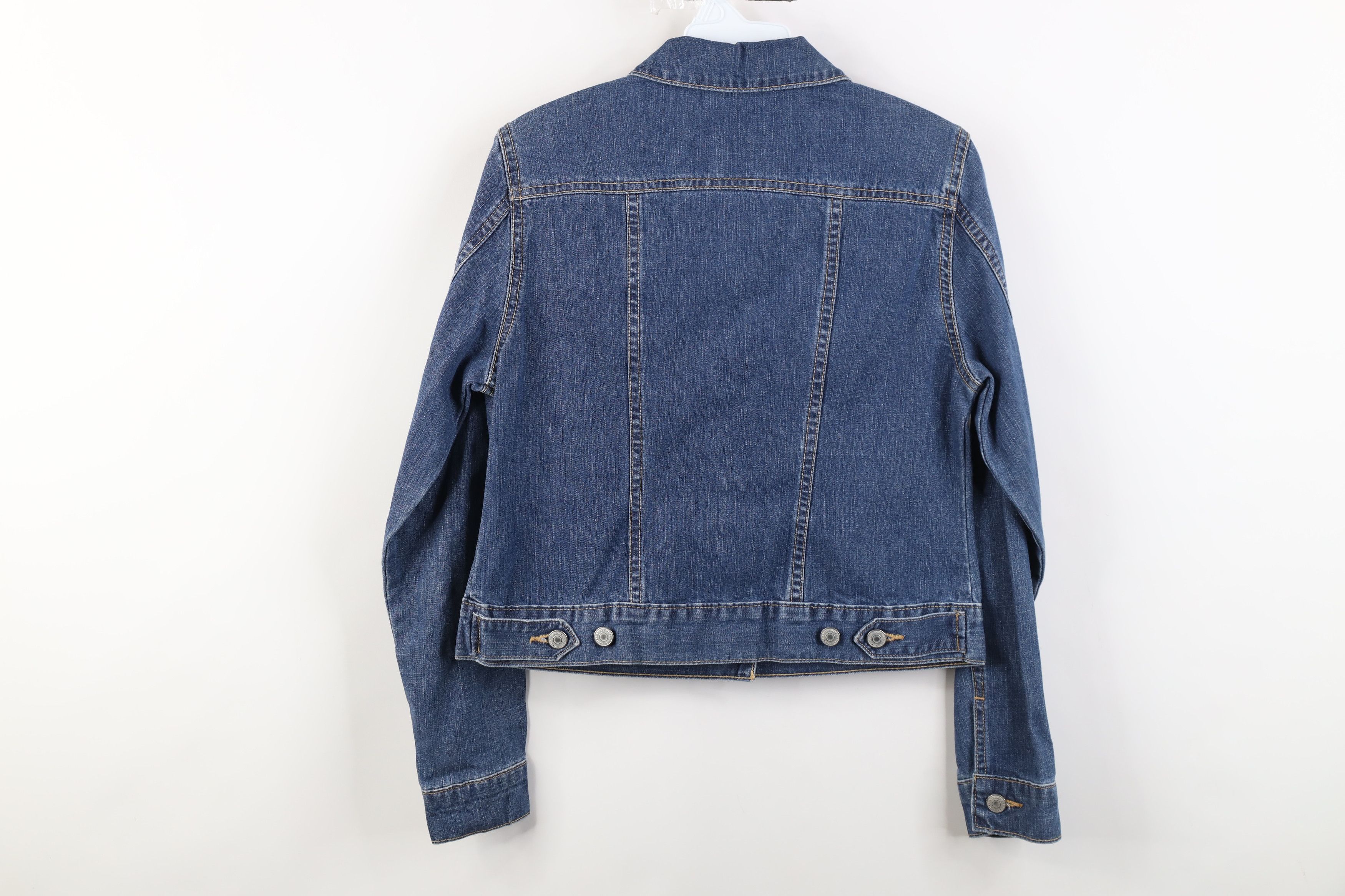 Lands' End Vintage 90s Y2K Lands End Babydoll Denim Jean Trucker Jacket Size XS / US 0-2 / IT 36-38 - 13 Thumbnail