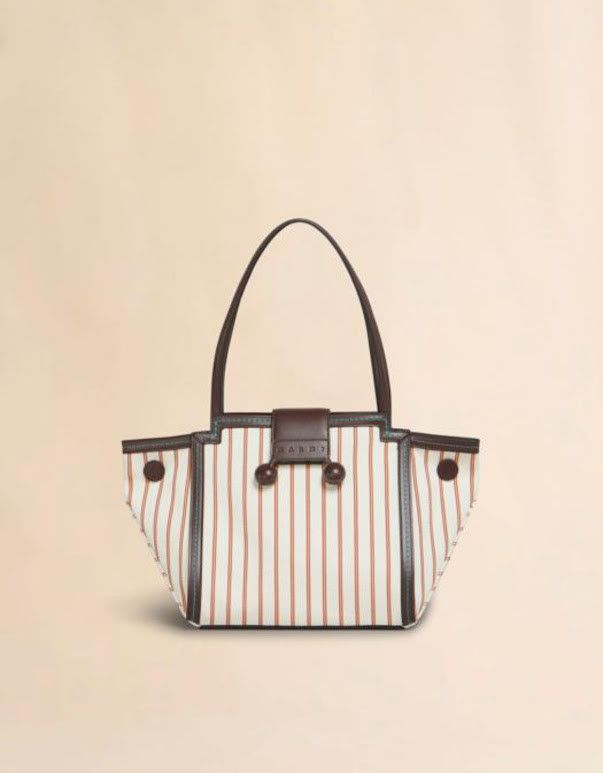 Marni o1w1db10326 Size: OS/Striped Canvas Mini Bag in Brown/White Size ONE SIZE - 1 Thumbnail