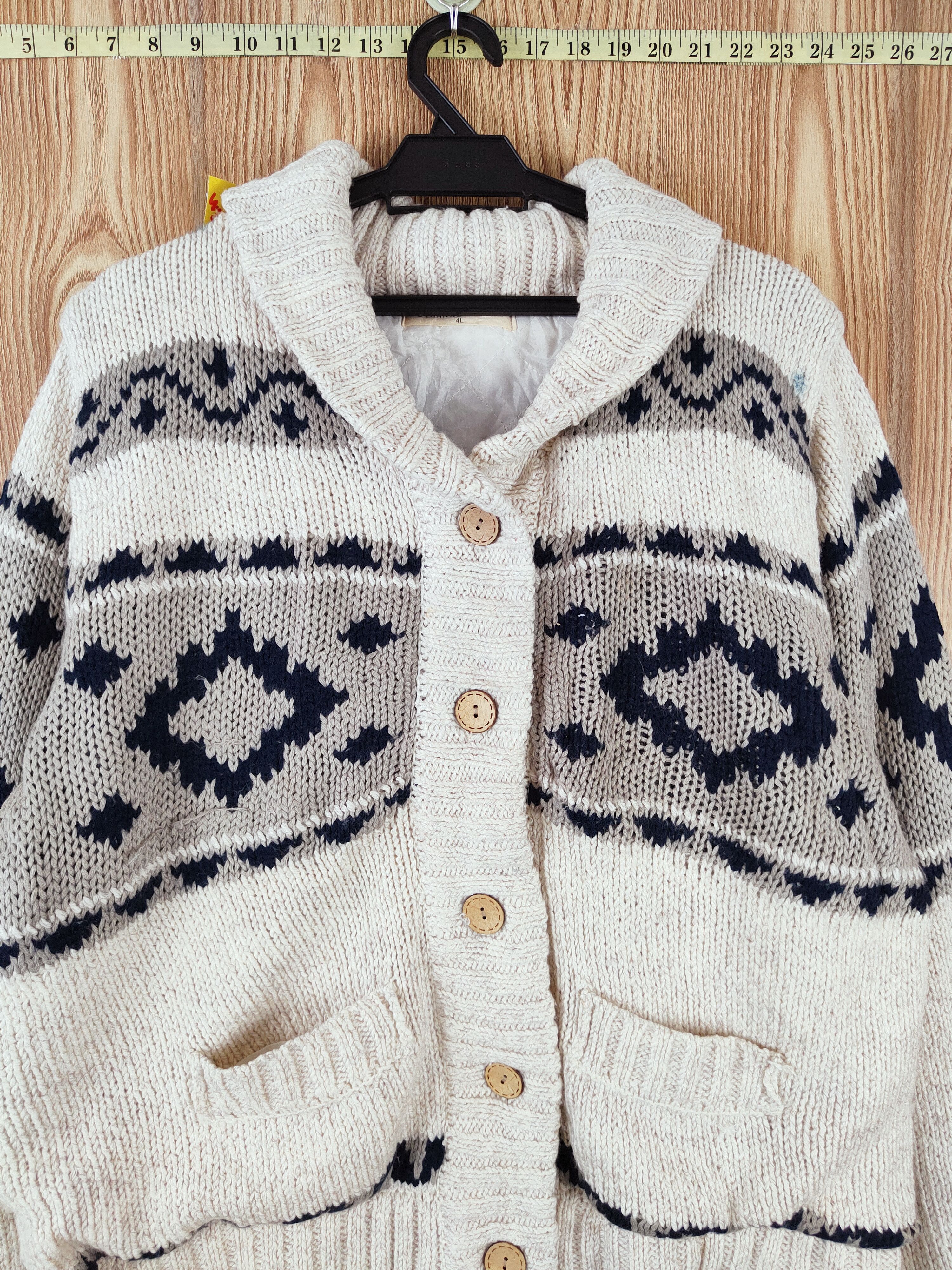 Japanese Brand Strange Heaven Cream Knitwear Cardigan #W425 Size US L / EU 52-54 / 3 - 2 Thumbnail
