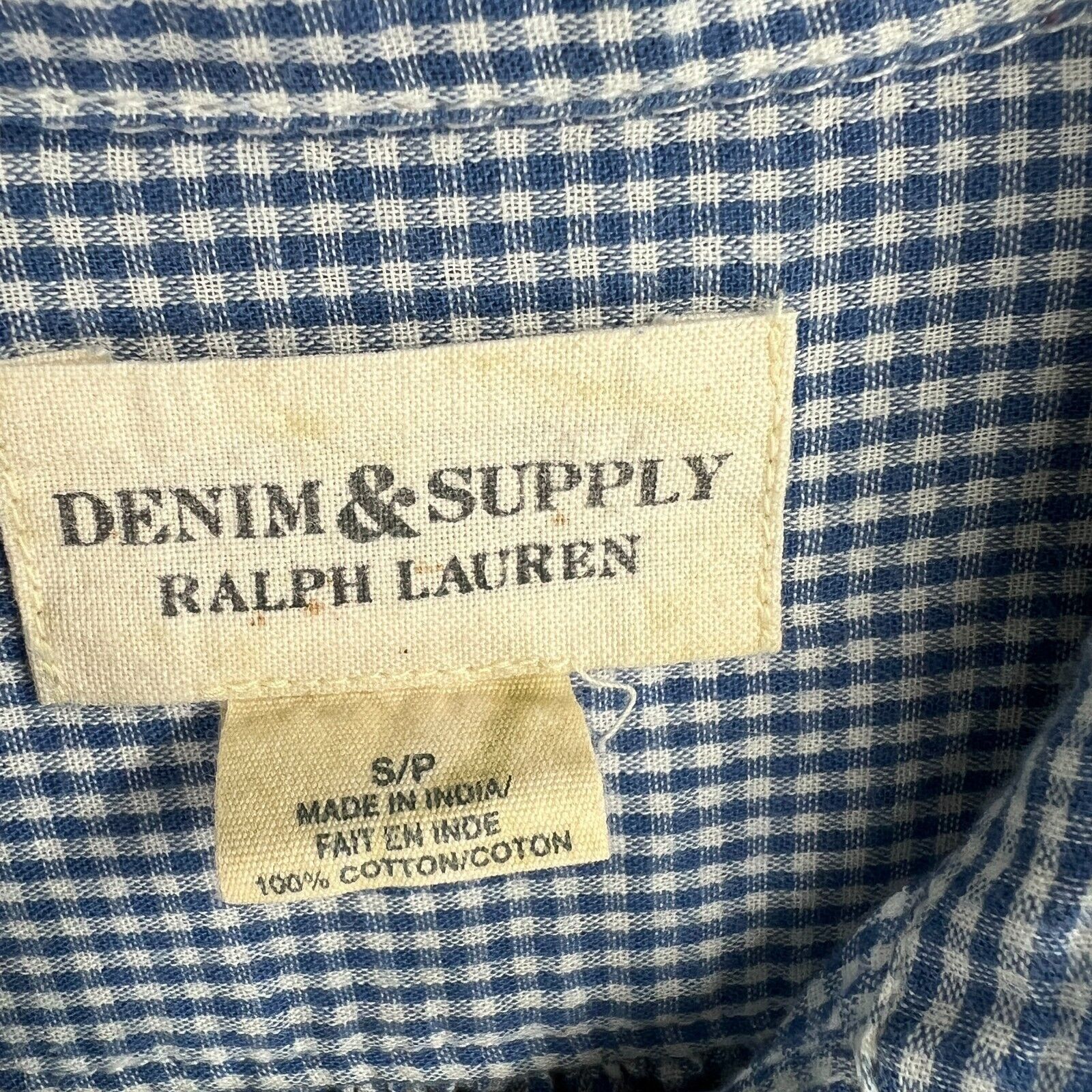Denim & Supply Ralph Lauren Denim & Supply Ralph Lauren Blue White Gingham Plaid Size S Size S / US 4 / IT 40 - 7 Thumbnail