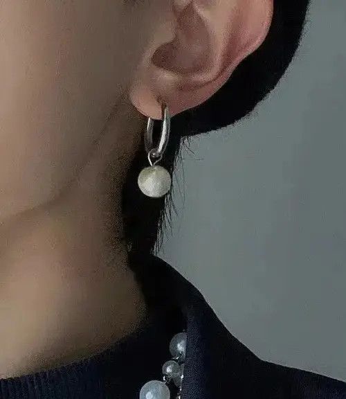 Other Punk Circle Round Pearl Hoop Earring Size ONE SIZE - 1 Thumbnail