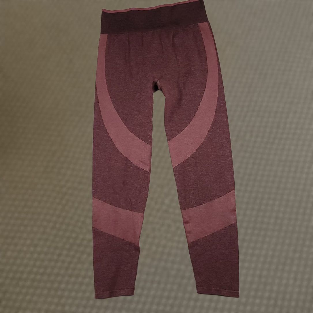 Pinko VINTAGE? No — Victoria's Secret PINK Leggings Womens Large Maroon Seamless High Rise Yoga Pant Size 36" / US 14 / IT 50 - 1 Thumbnail