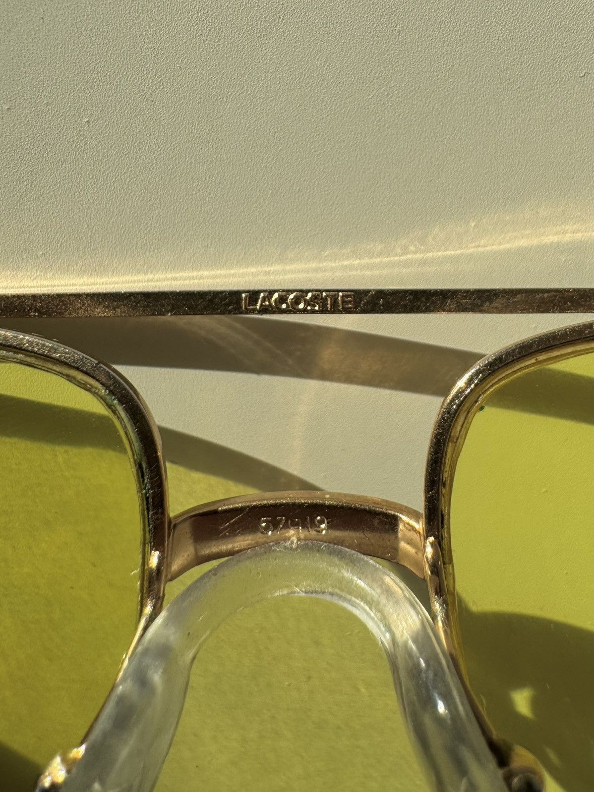 Lacoste ★0% TAX★ Y2K LACOSTE AVIATOR ACID YELLOW PILOT SUNGLASSES Size ONE SIZE - 7 Thumbnail