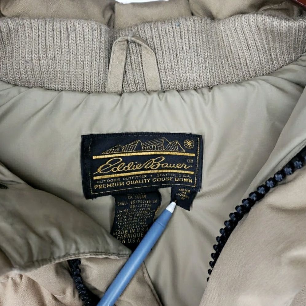 Eddie Bauer VINTAGE Eddie Bauer Jacket Mens M Brown Goose Down Hooded Puffer Tan Men USA Coat Size US M / EU 48-50 / 2 - 4 Thumbnail